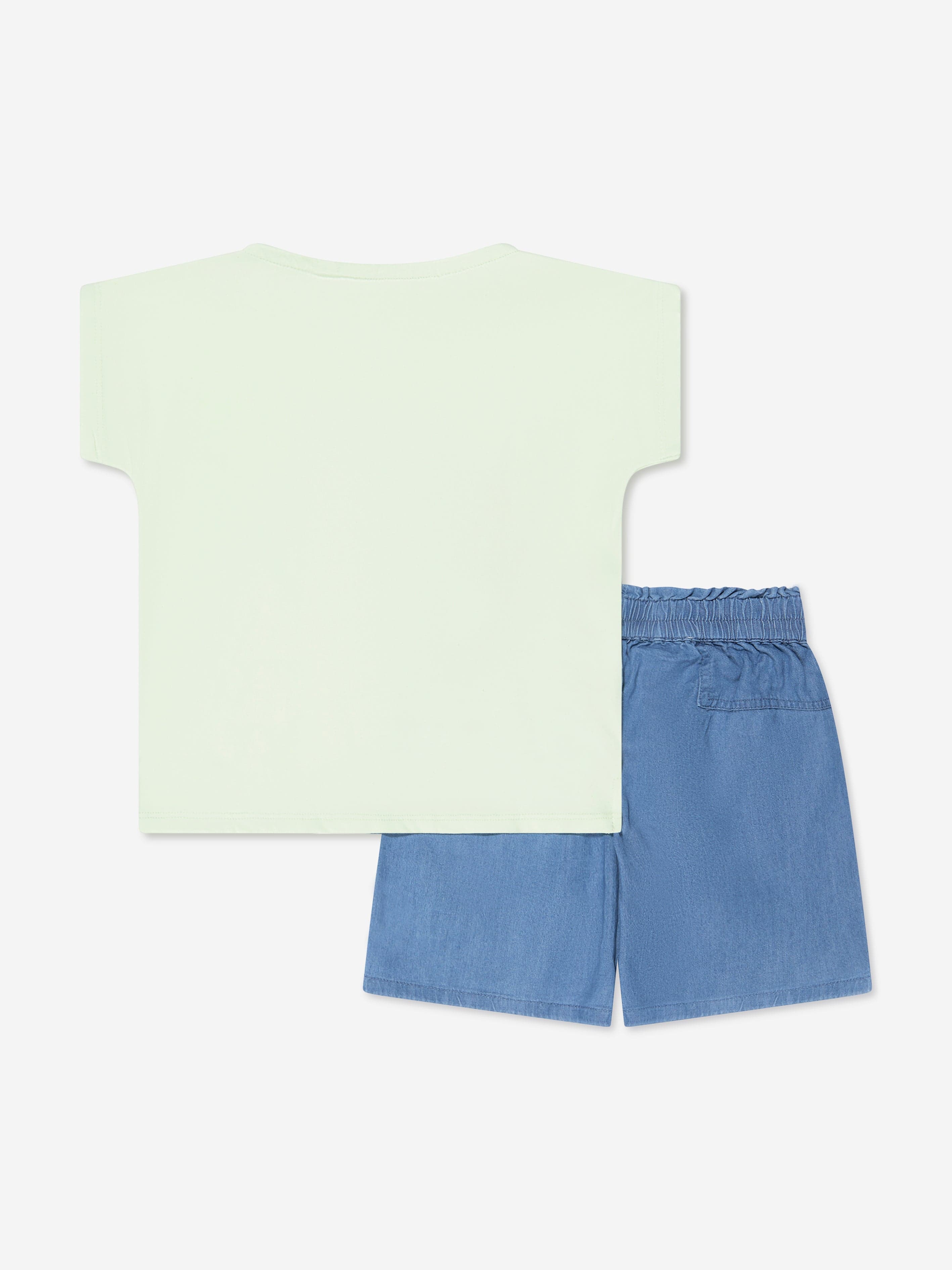 Guess Girls T-Shirt And Chambray Shorts in Green