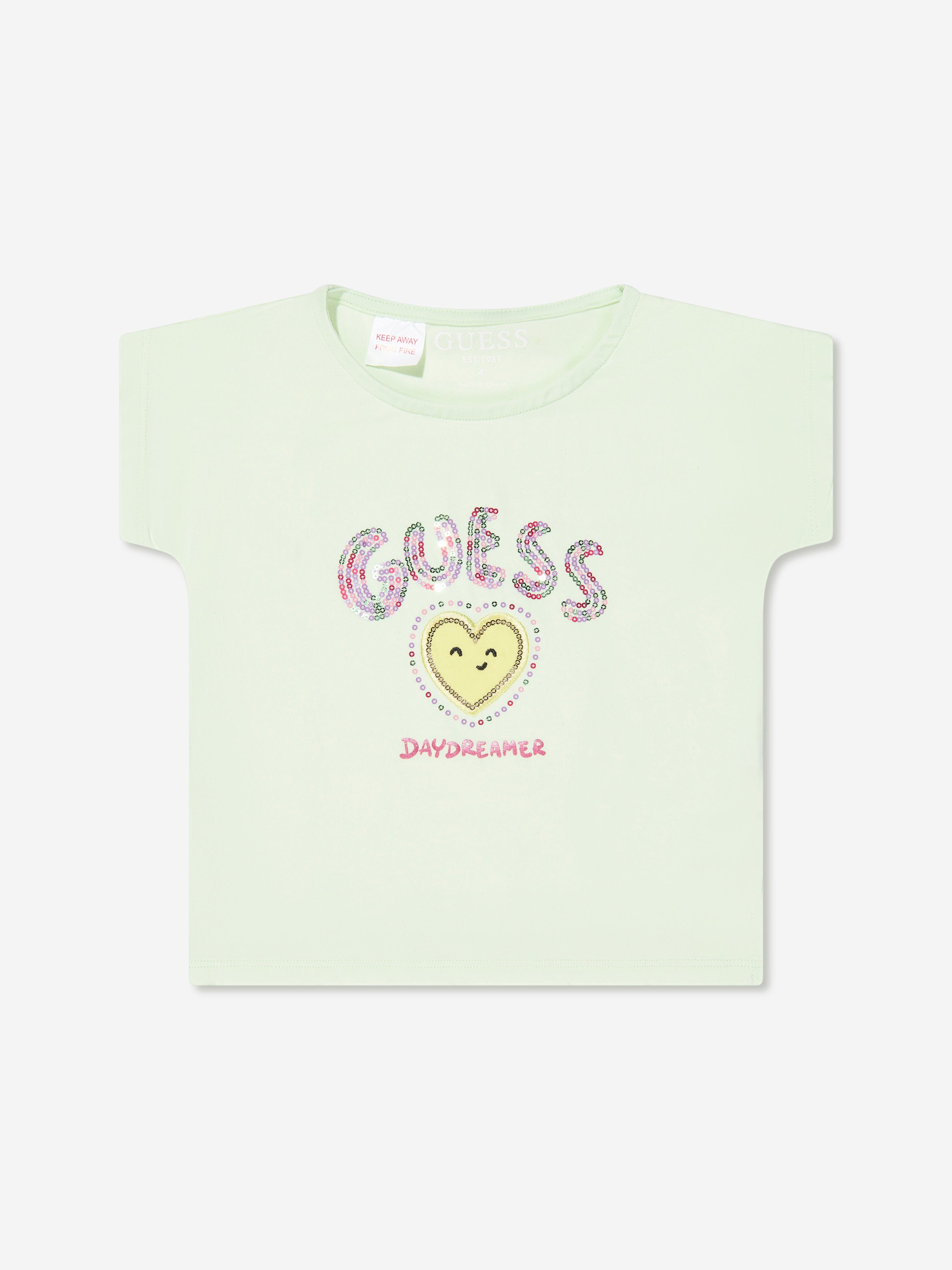 Guess Girls T-Shirt And Chambray Shorts in Green