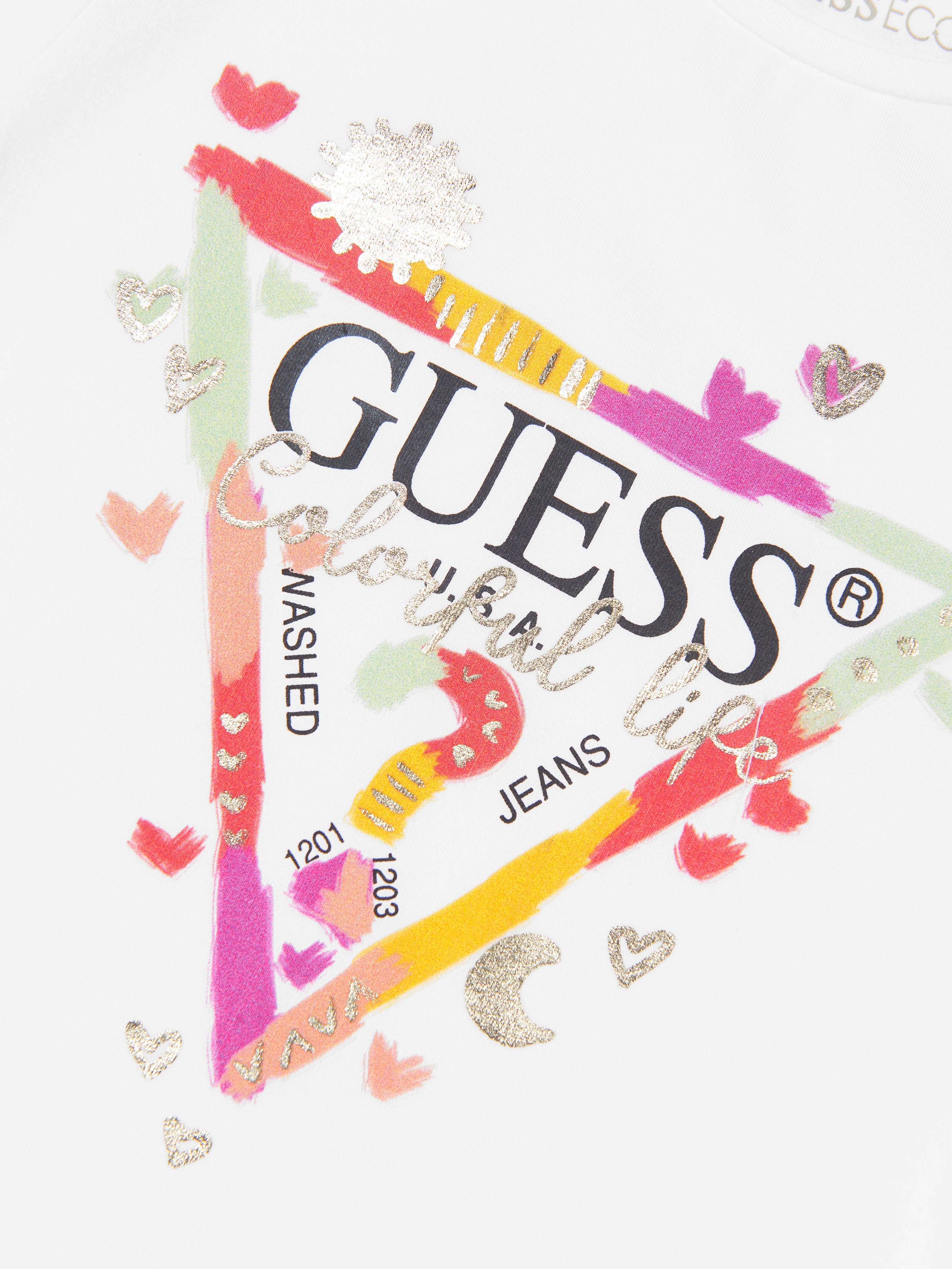 Guess Girls Logo T-Shirt in White