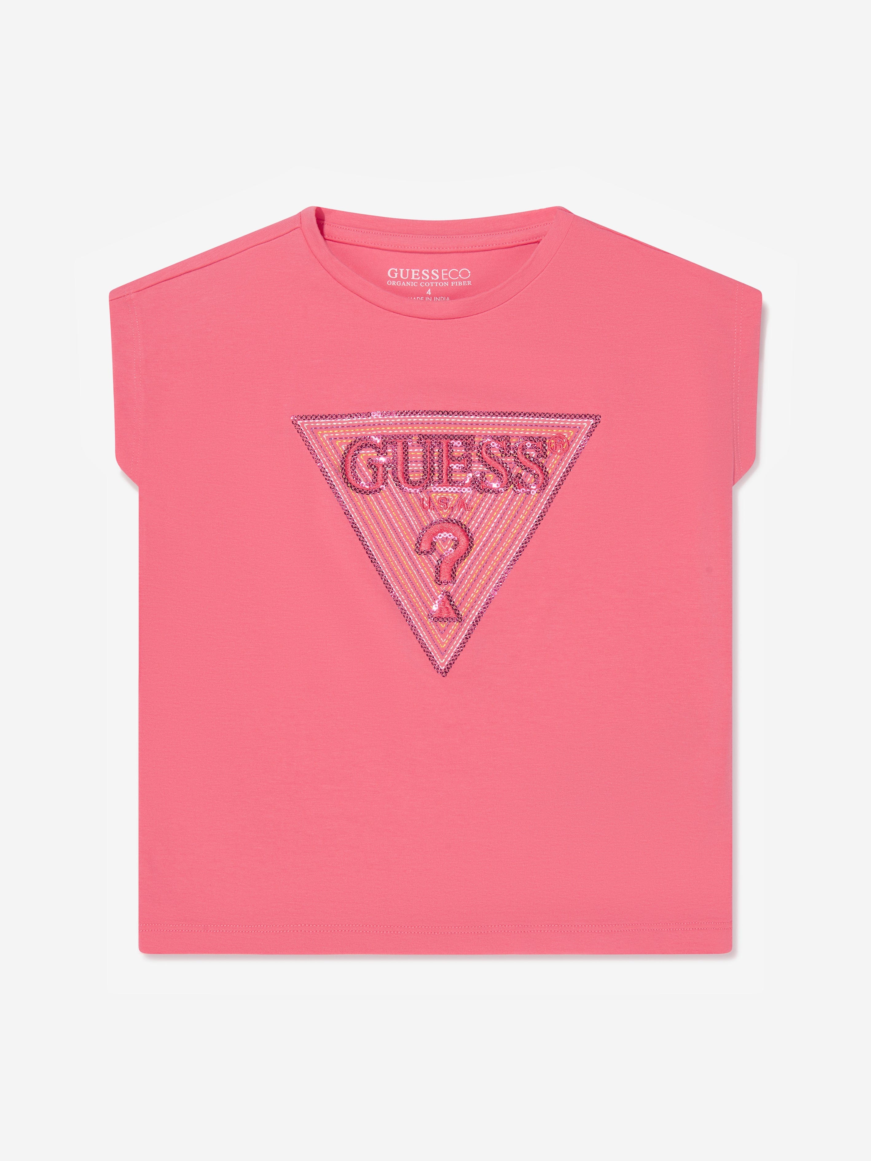 Guess Girls Logo T-Shirt in Pink