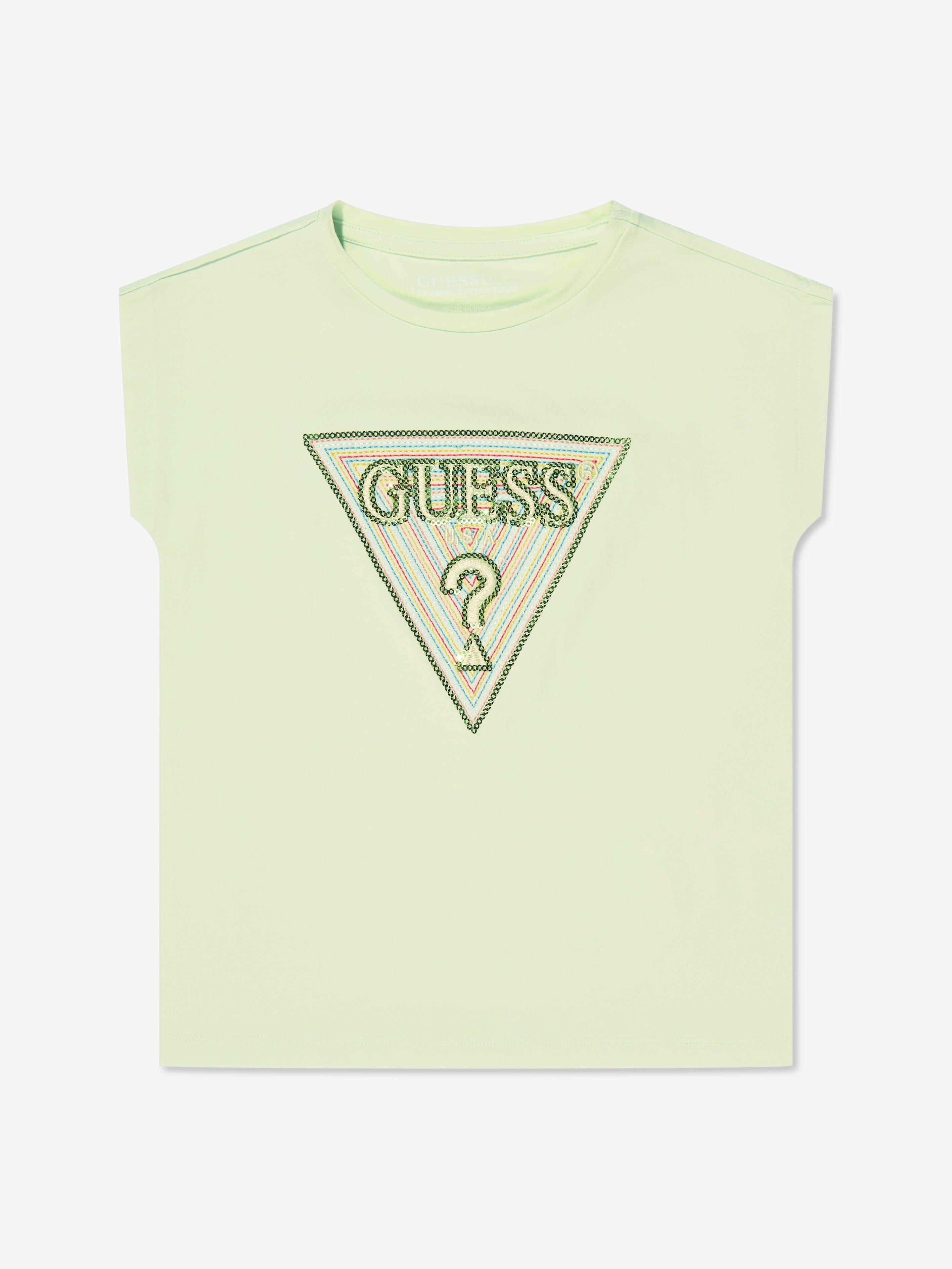 Guess Girls Logo T-Shirt in Green