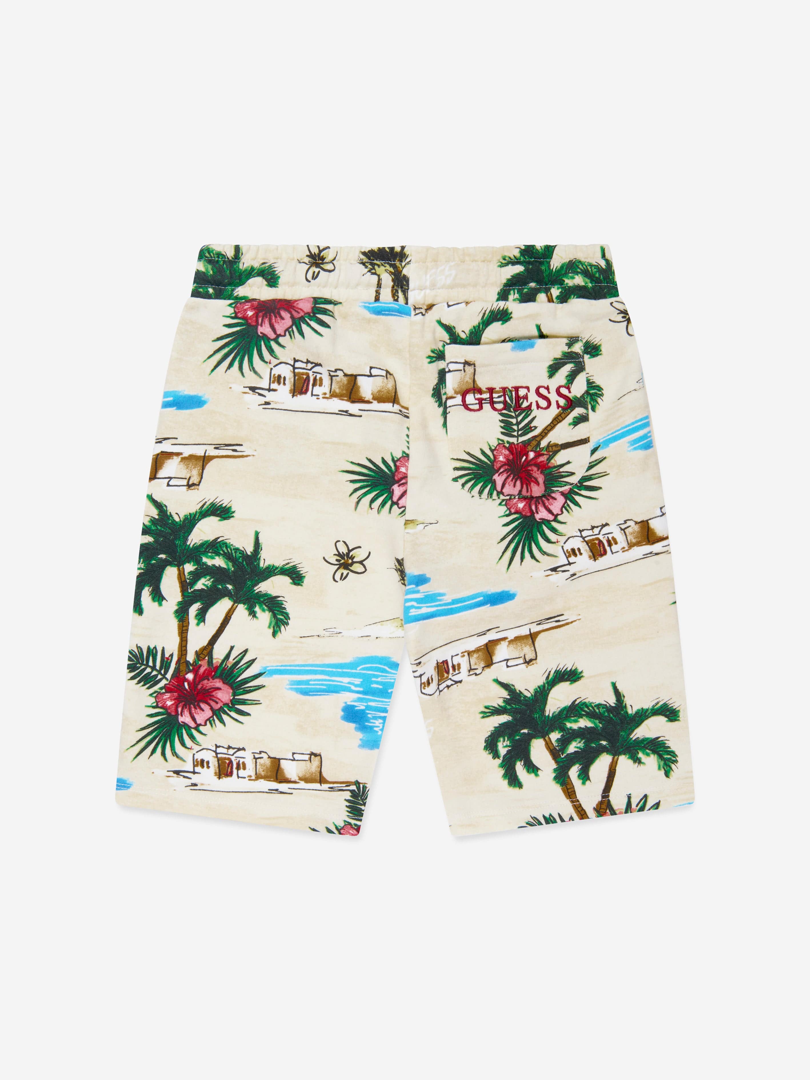 Guess Boys Desert Print Shorts in Ivory