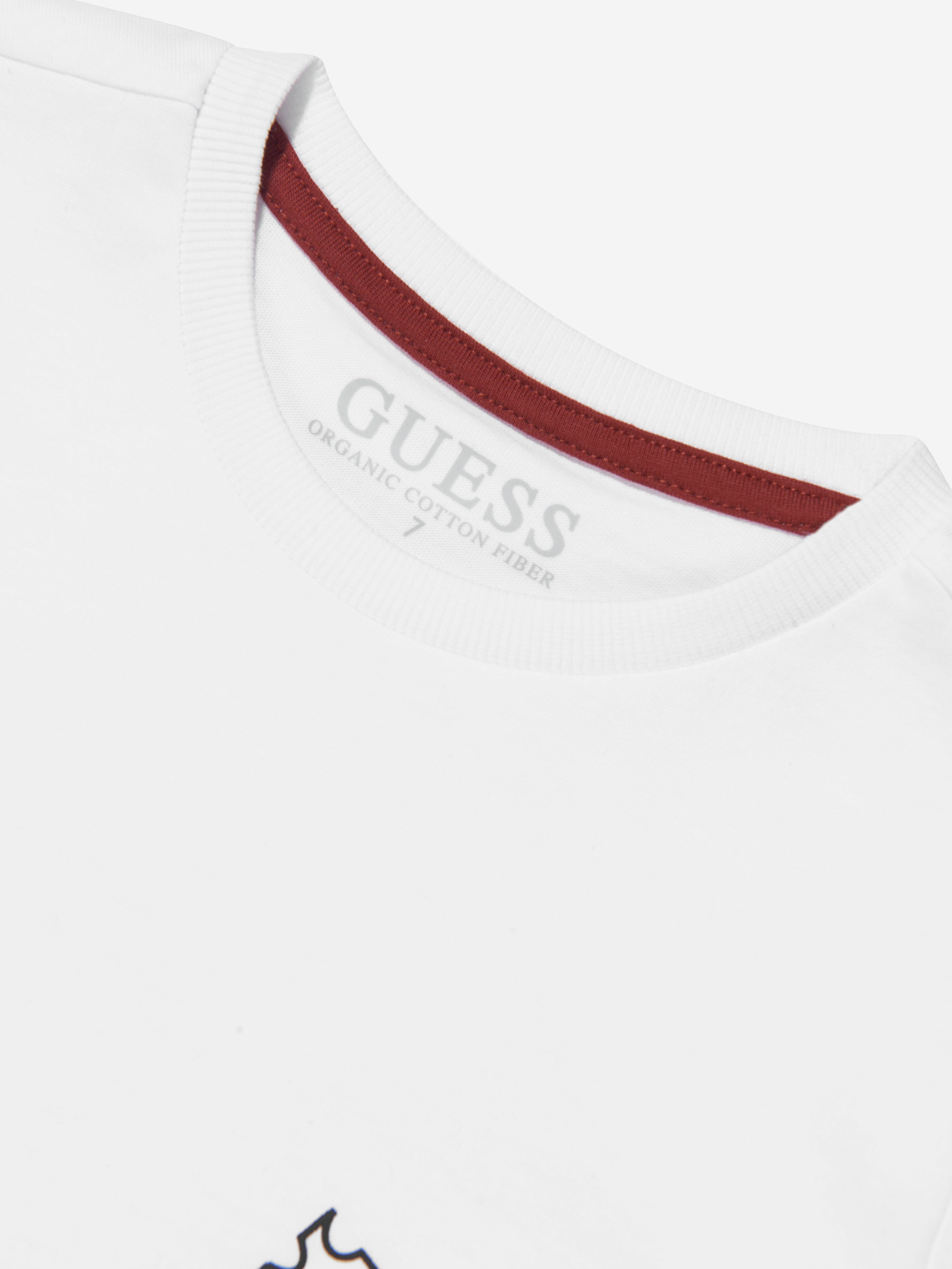 Guess Boys Logo Print T-Shirt in White