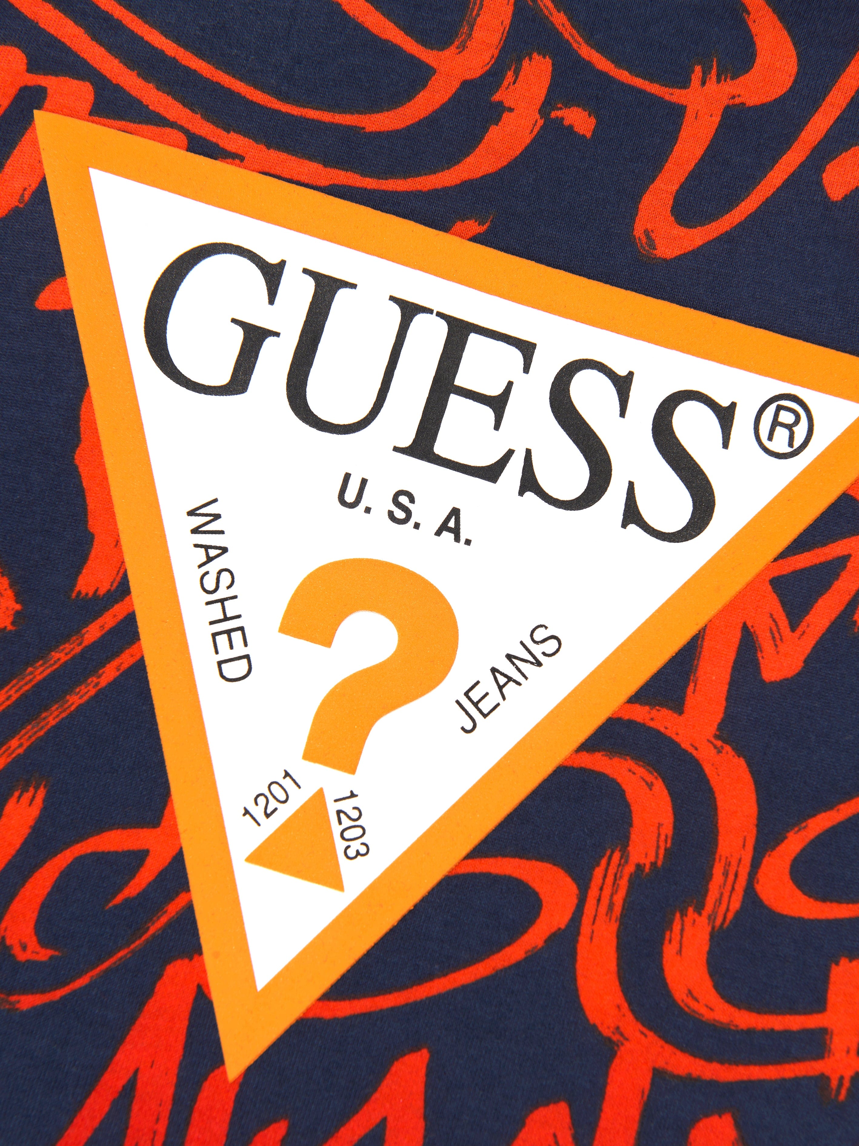 Guess Boys Logo Print T-Shirt in Multicolour