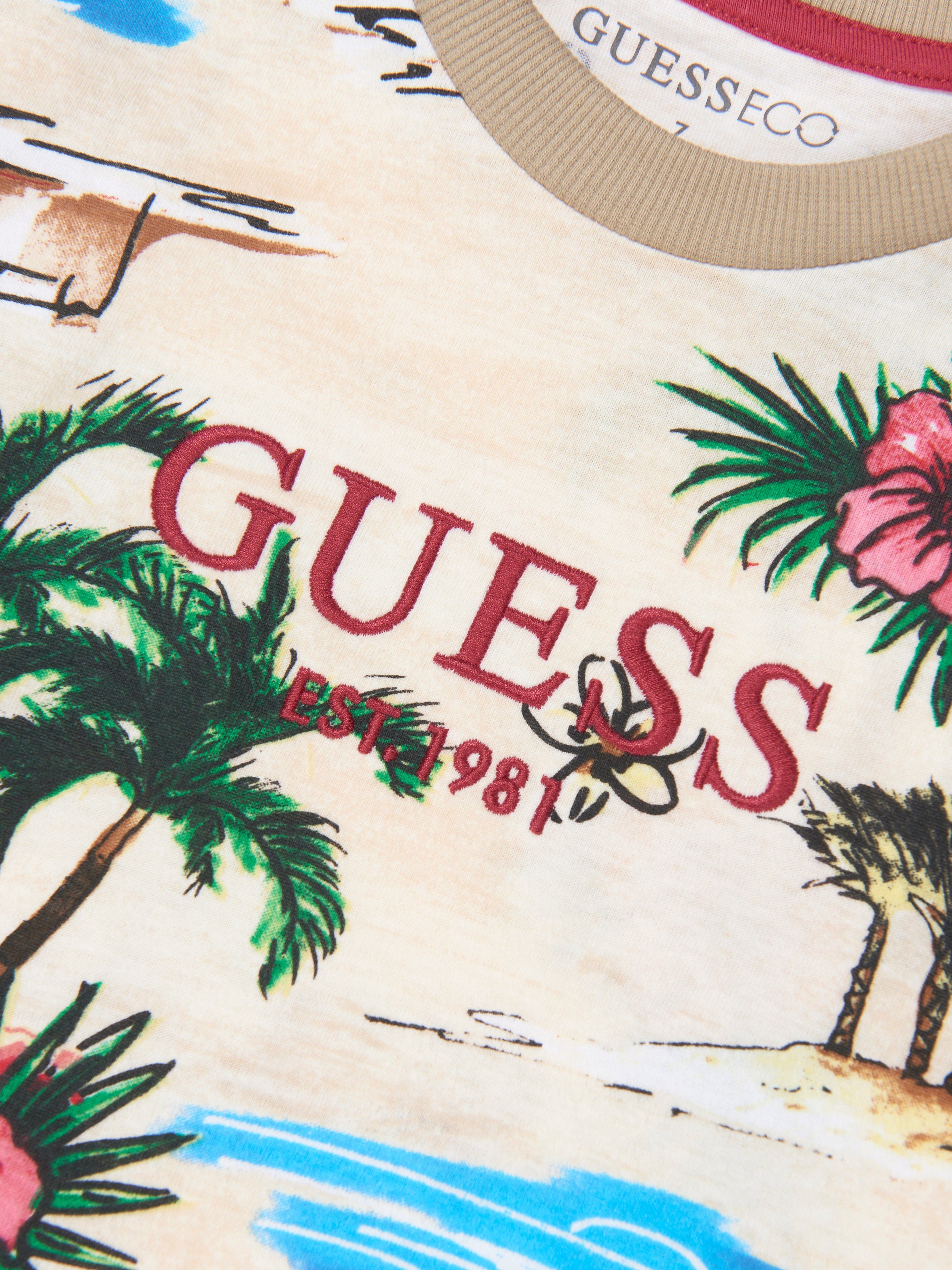 Guess Boys Desert Print T-Shirt in Ivory