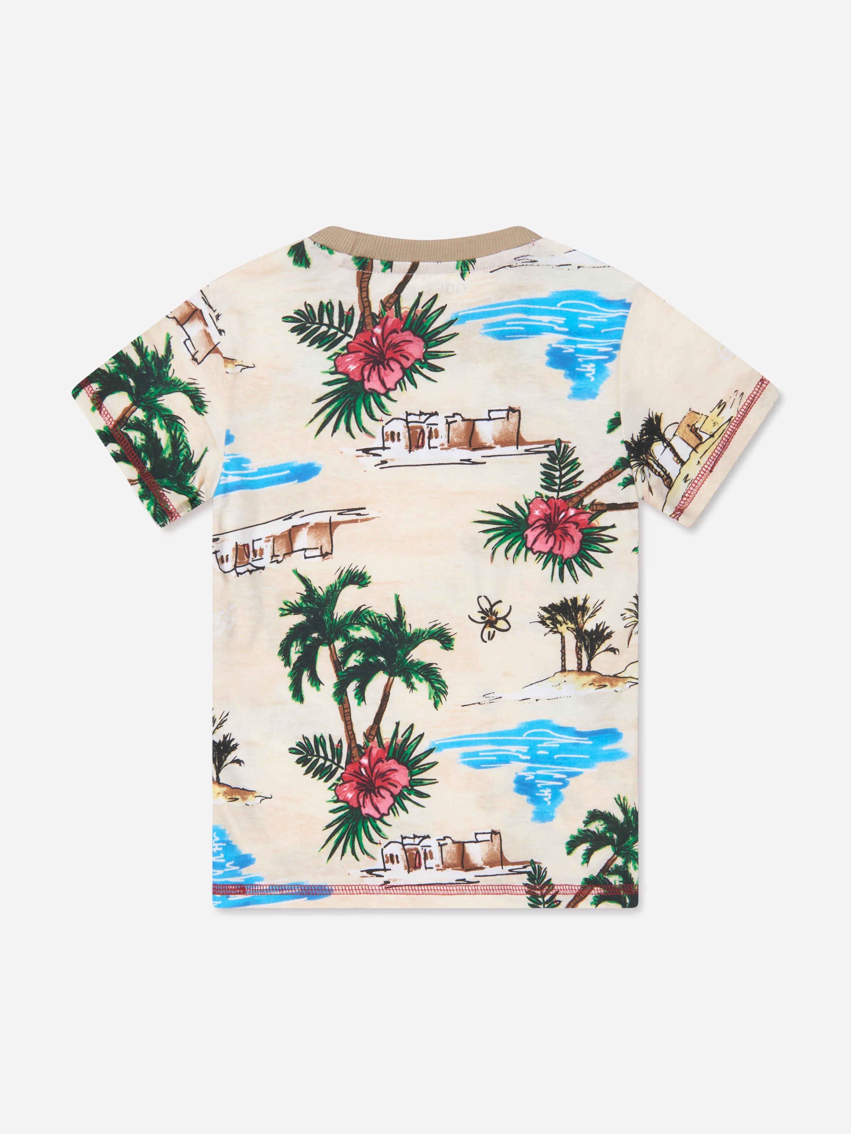 Guess Boys Desert Print T-Shirt in Ivory