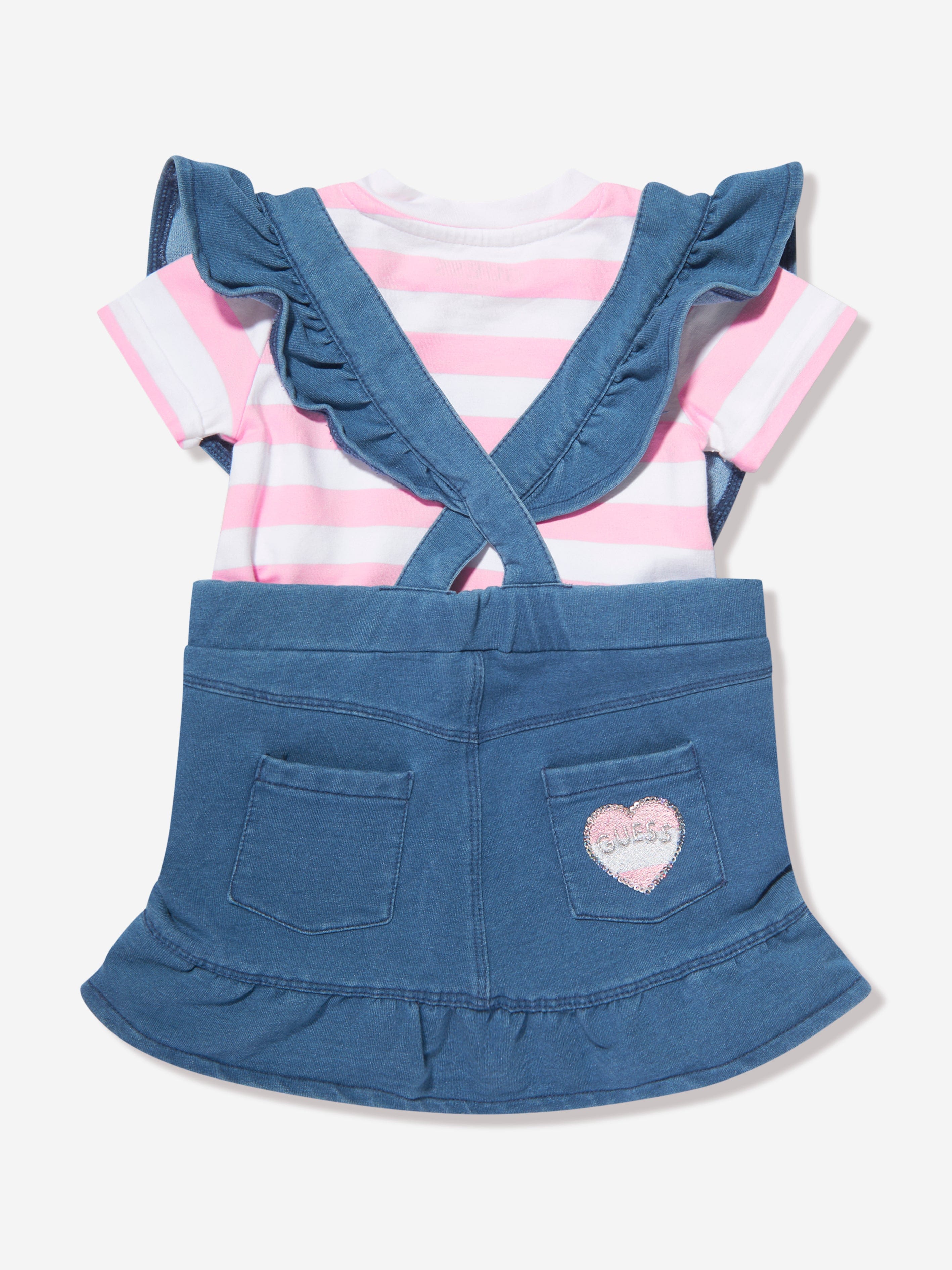 Guess Baby Girls Pinafore Skirt Set in Multicolour