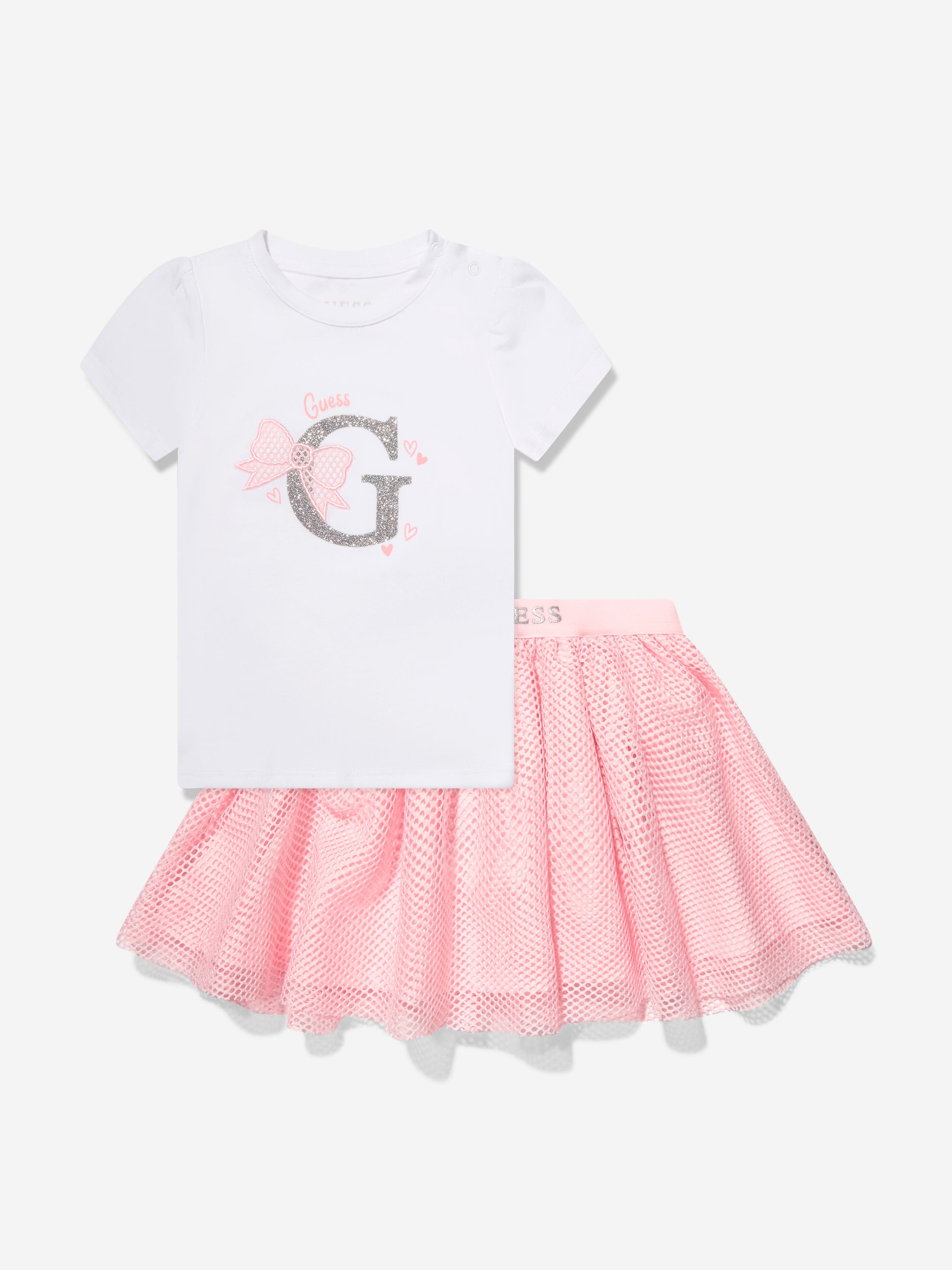 Guess Baby Girls Tulle Skirt Set in White