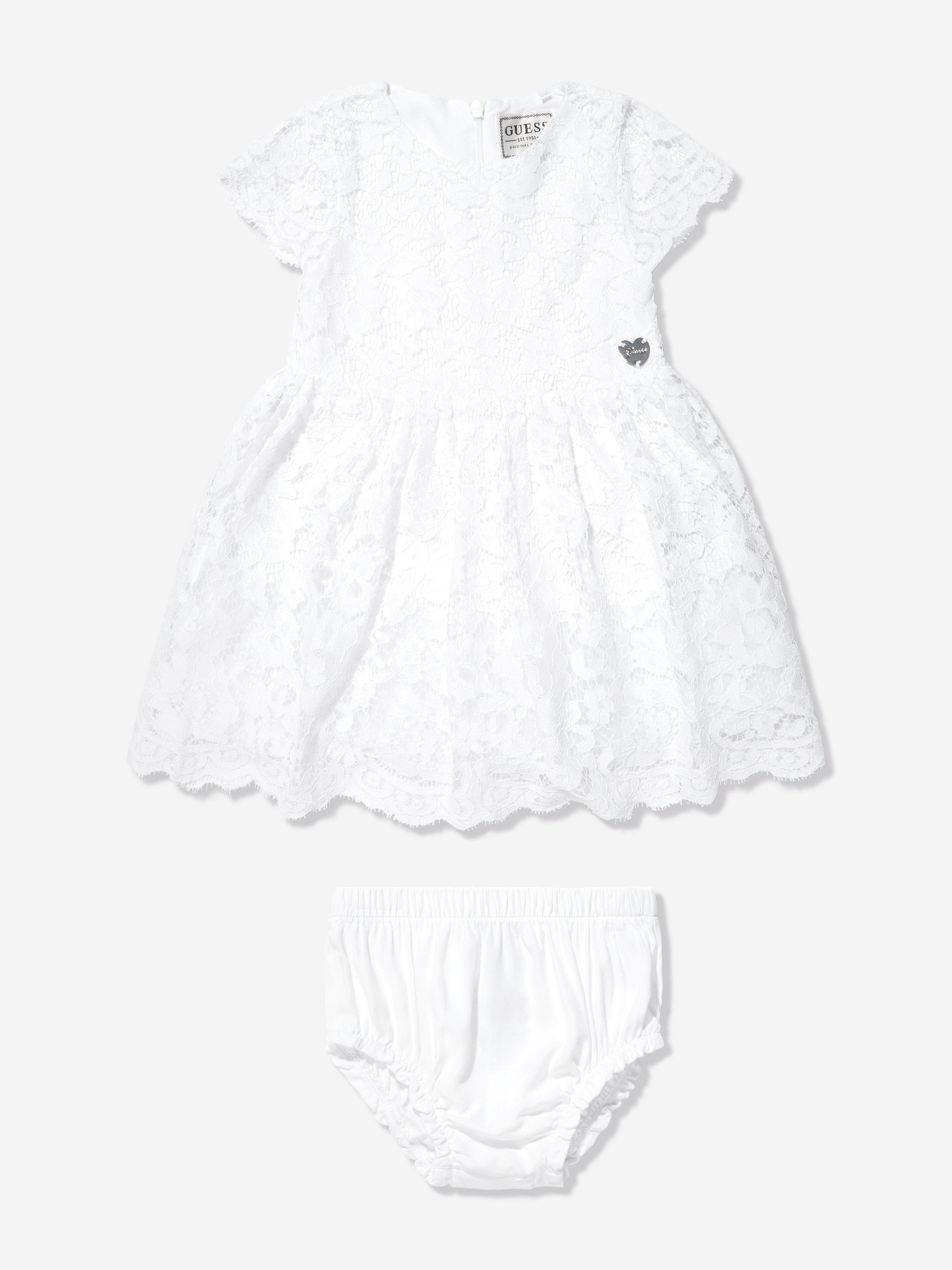 Guess Baby Girls Dress With Bloomers in White