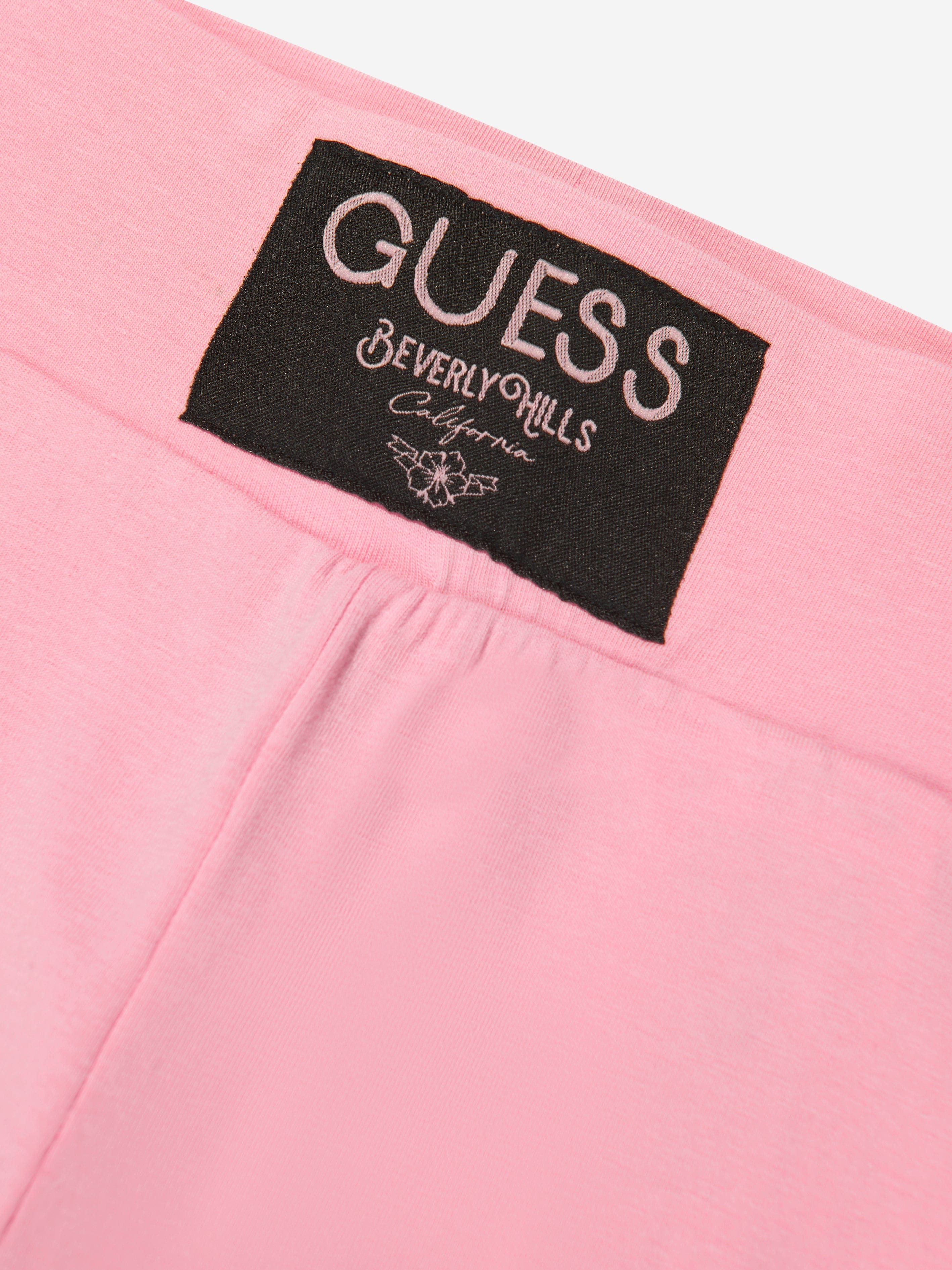 Guess Girls Logo Leggings in Pink