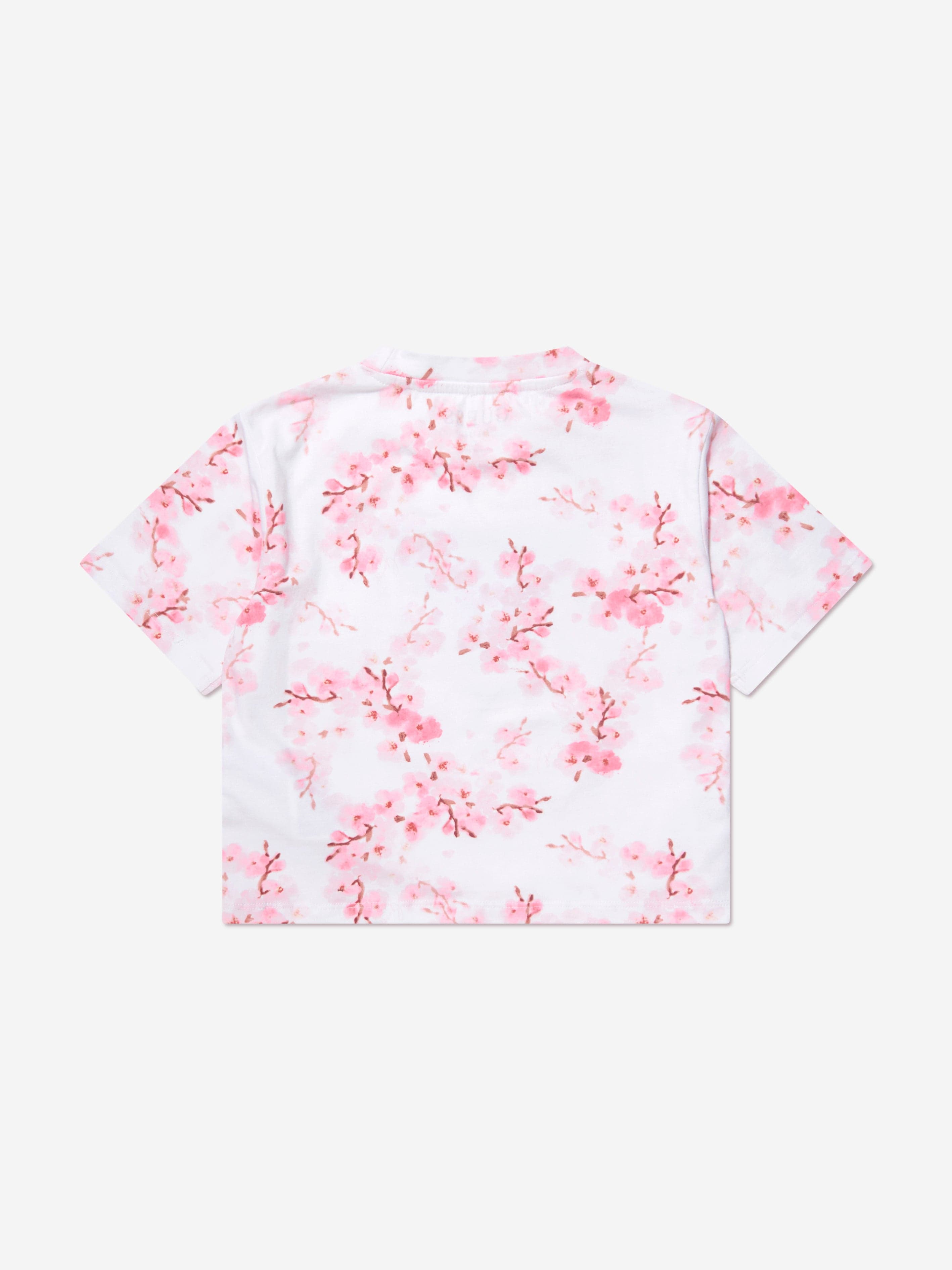 Guess Girls Cherry Blossom Logo T-Shirt in White