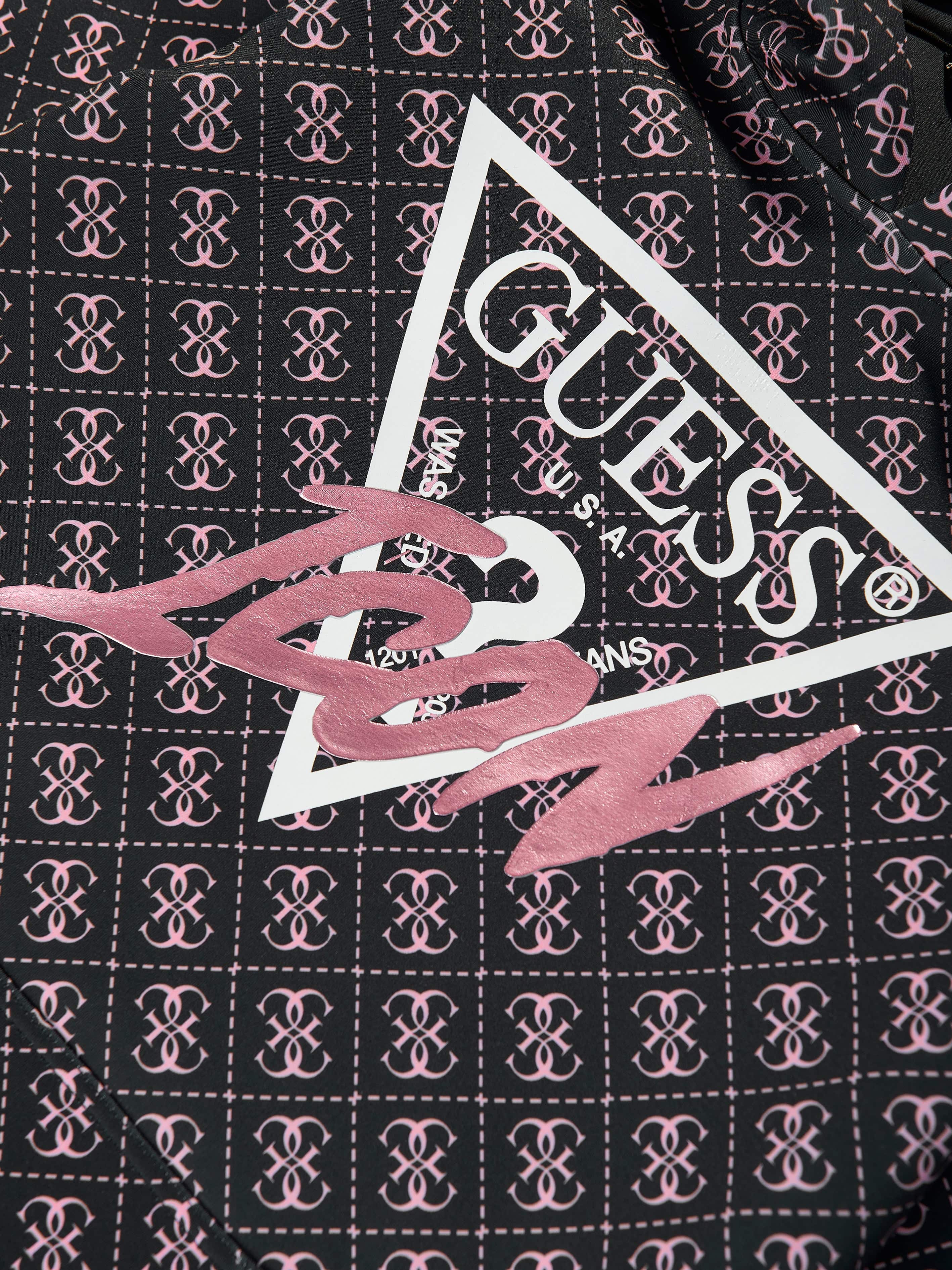 Guess Girls 4G Logo Sweater Dress in Black