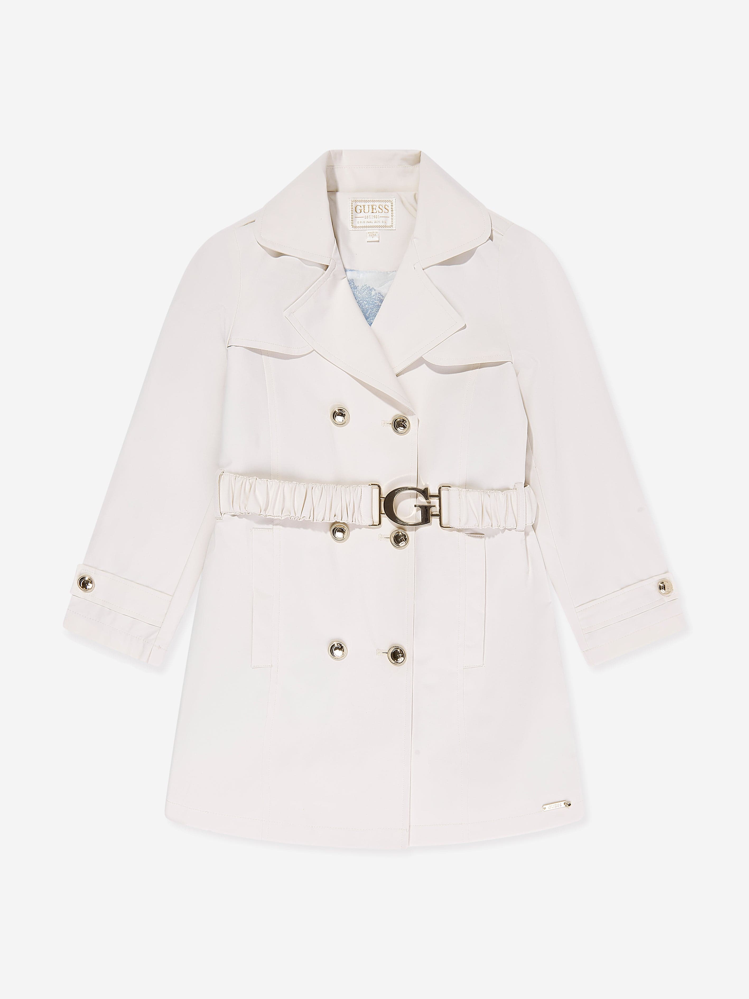 Guess Girls Trench Coat in Ivory