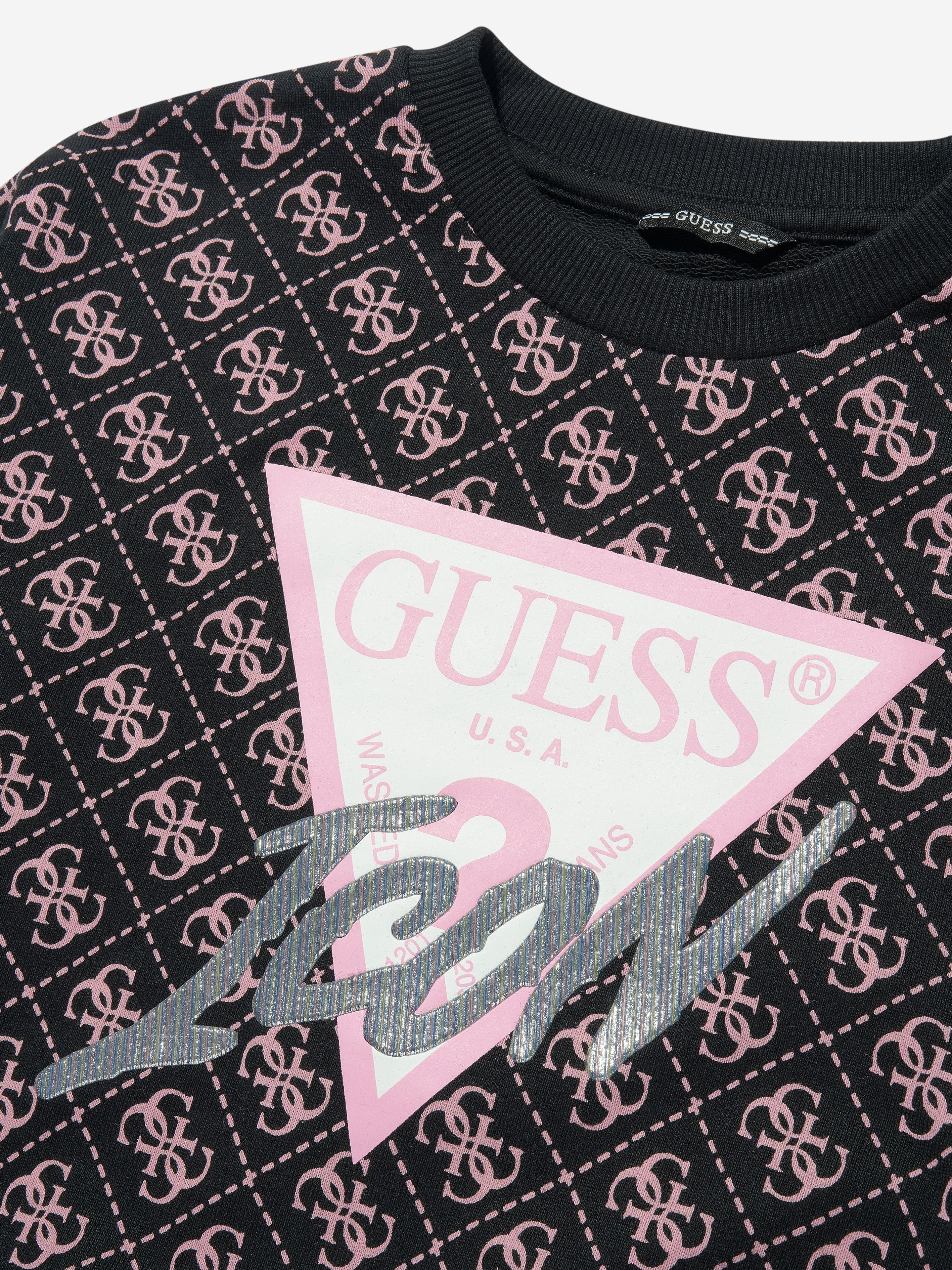 Guess Girls 4G Logo Sweatshirt in Black