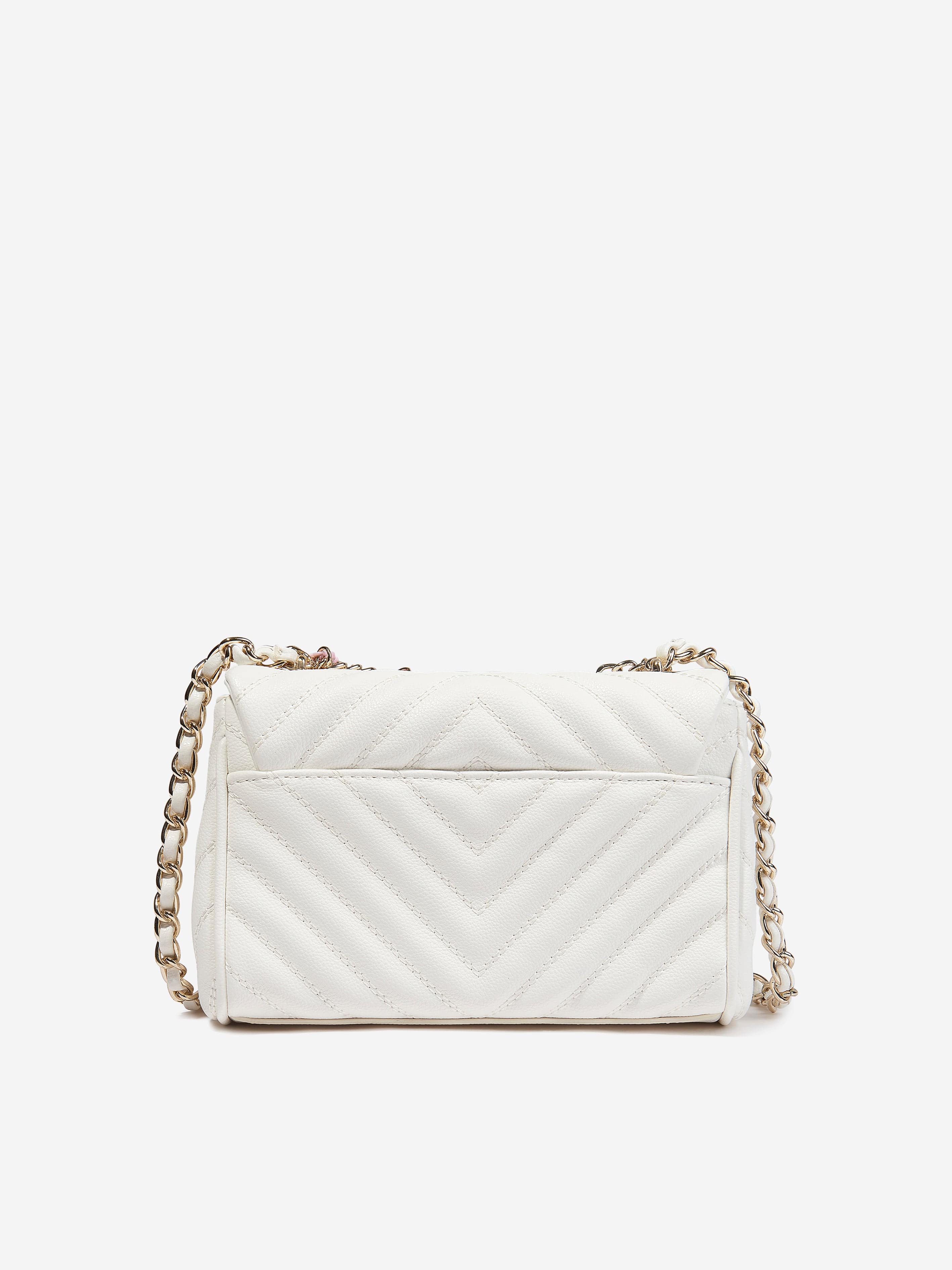 Guess Girls Logo Chain Crossbody Bag in White