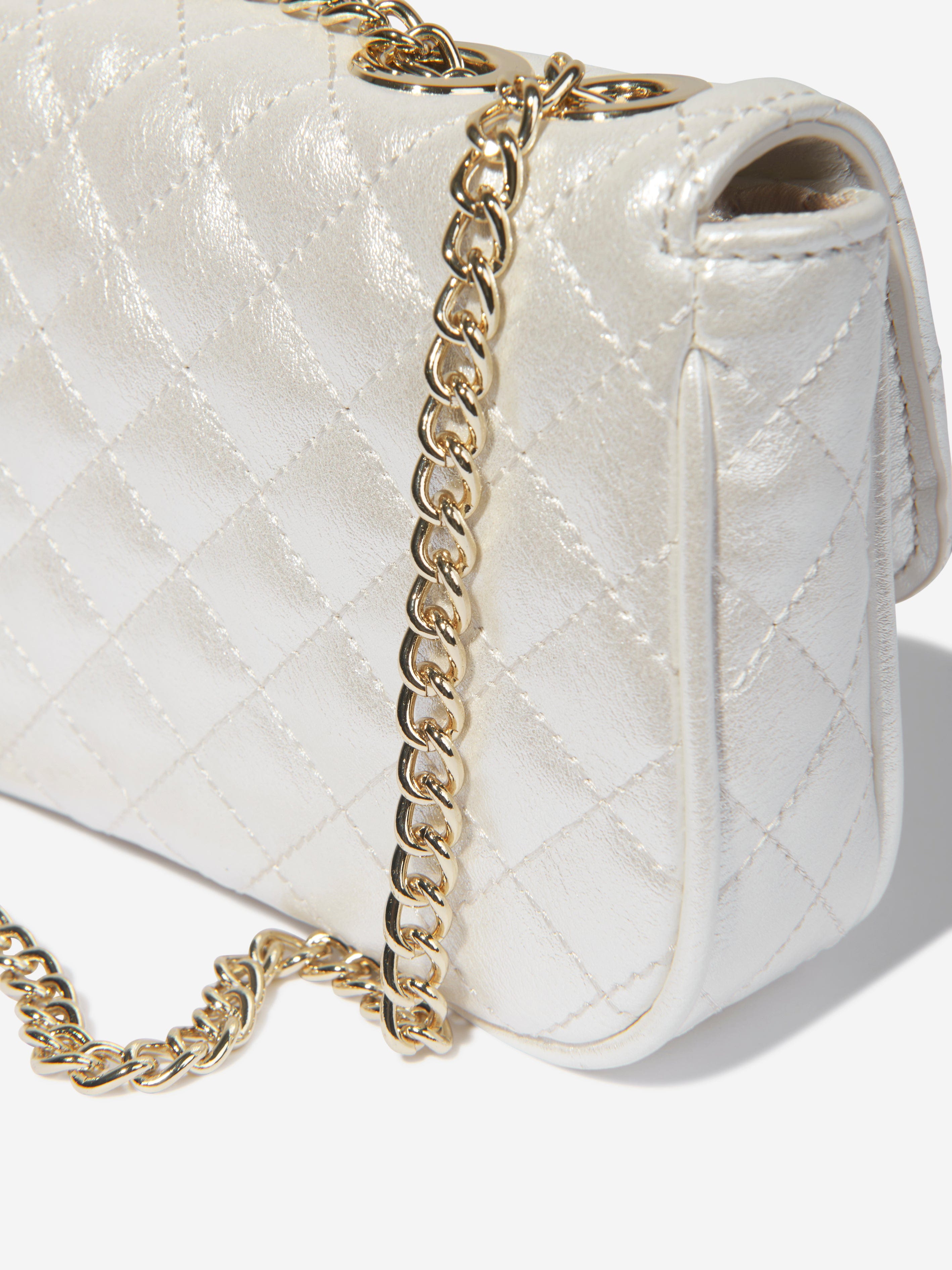 Guess Girls Logo Shoulder Bag in White