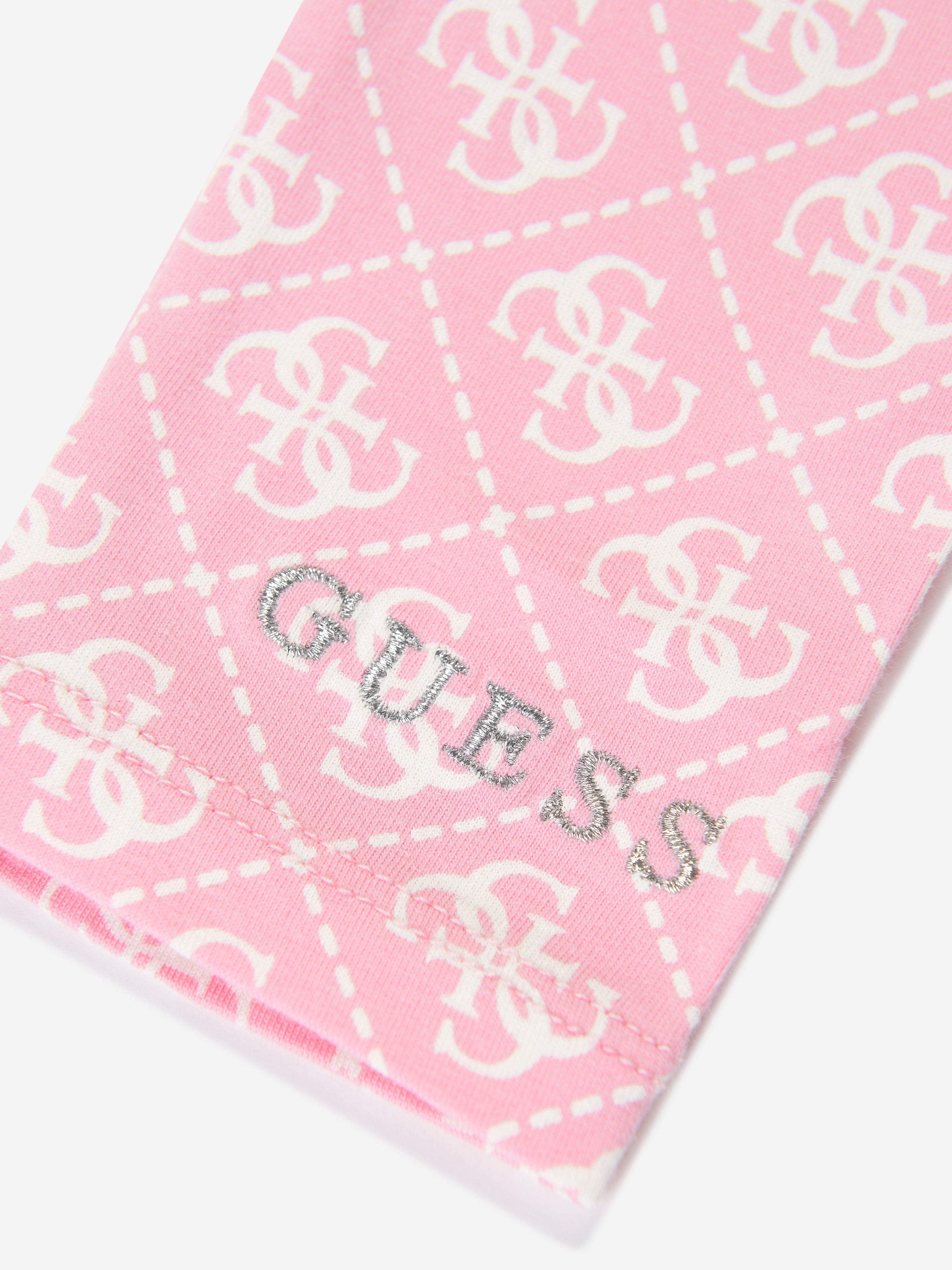 Guess Girls 4G Logo Leggings in Pink