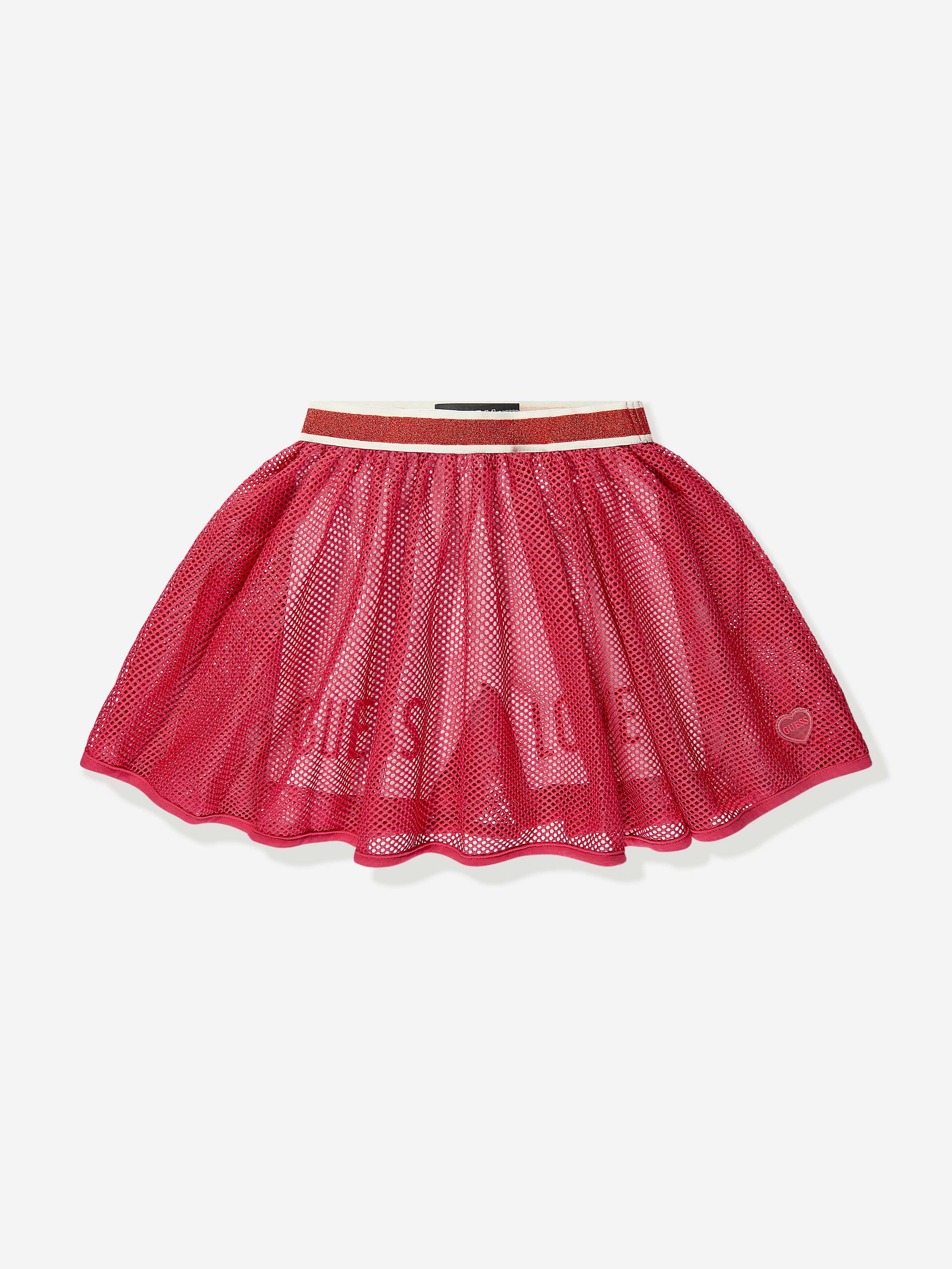 Guess Girls Mesh Skort in Red