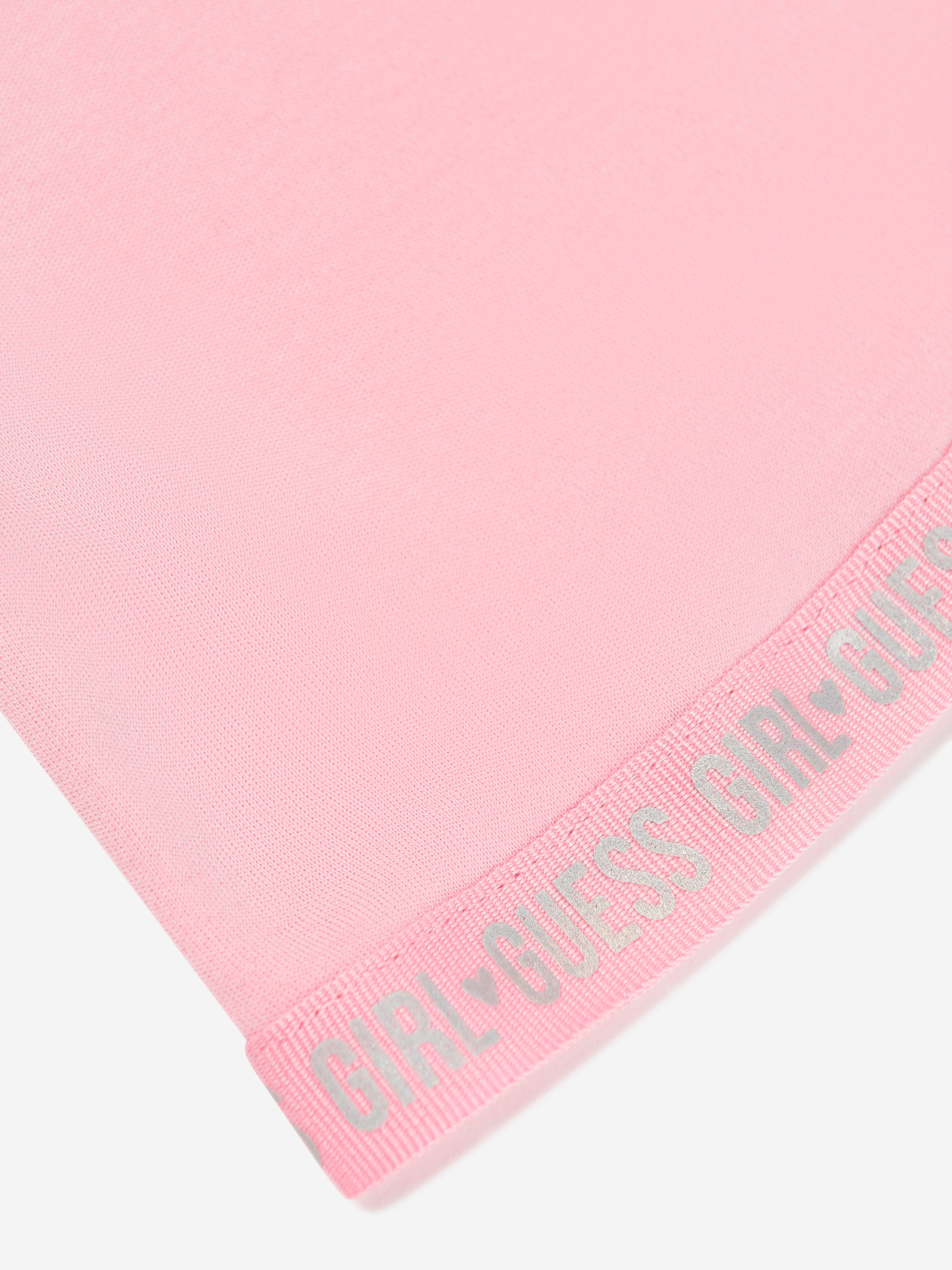 Guess Girls Logo T-Shirt Dress in Pink