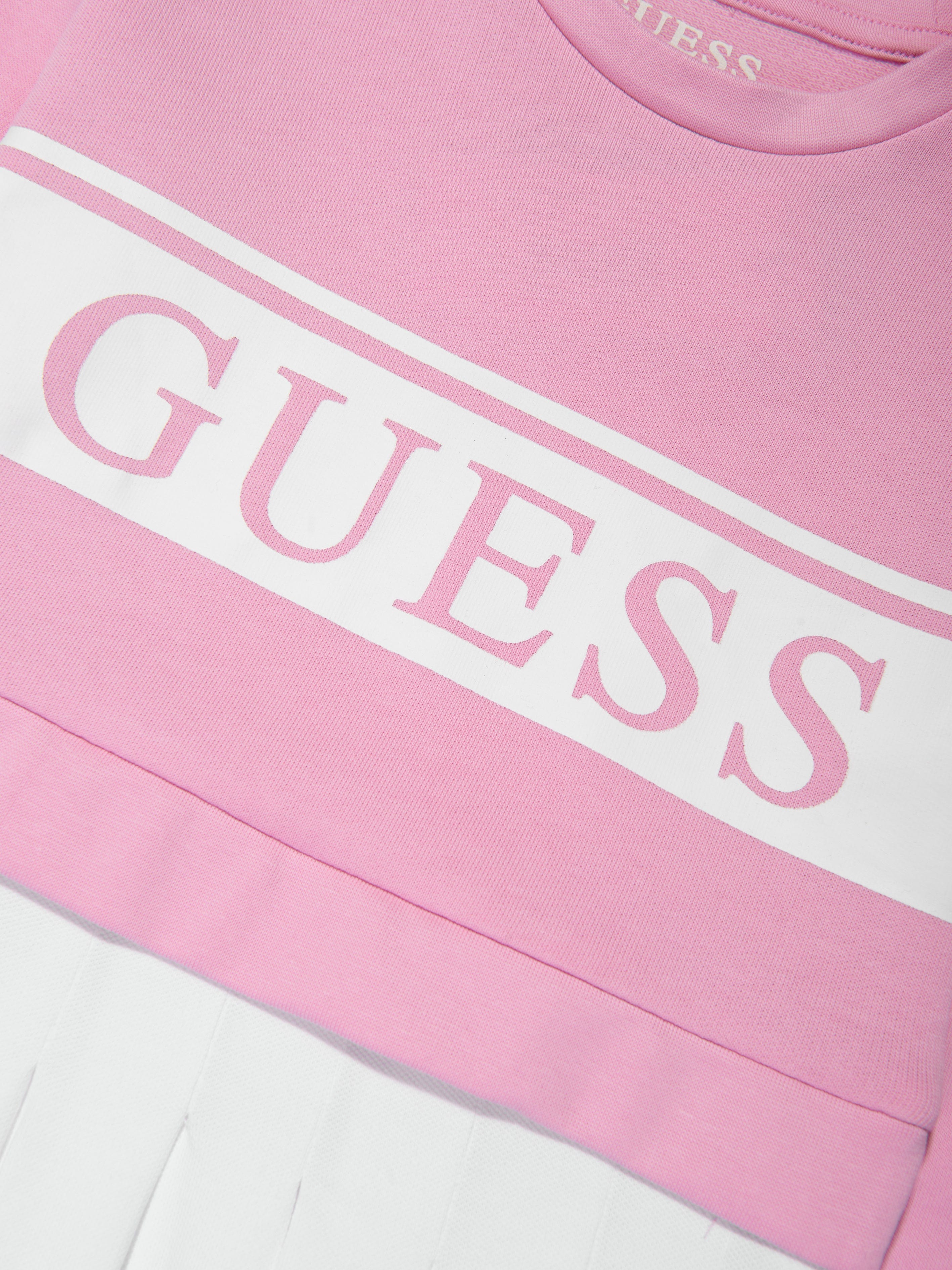 Guess Girls Logo Sweater Dress in Pink