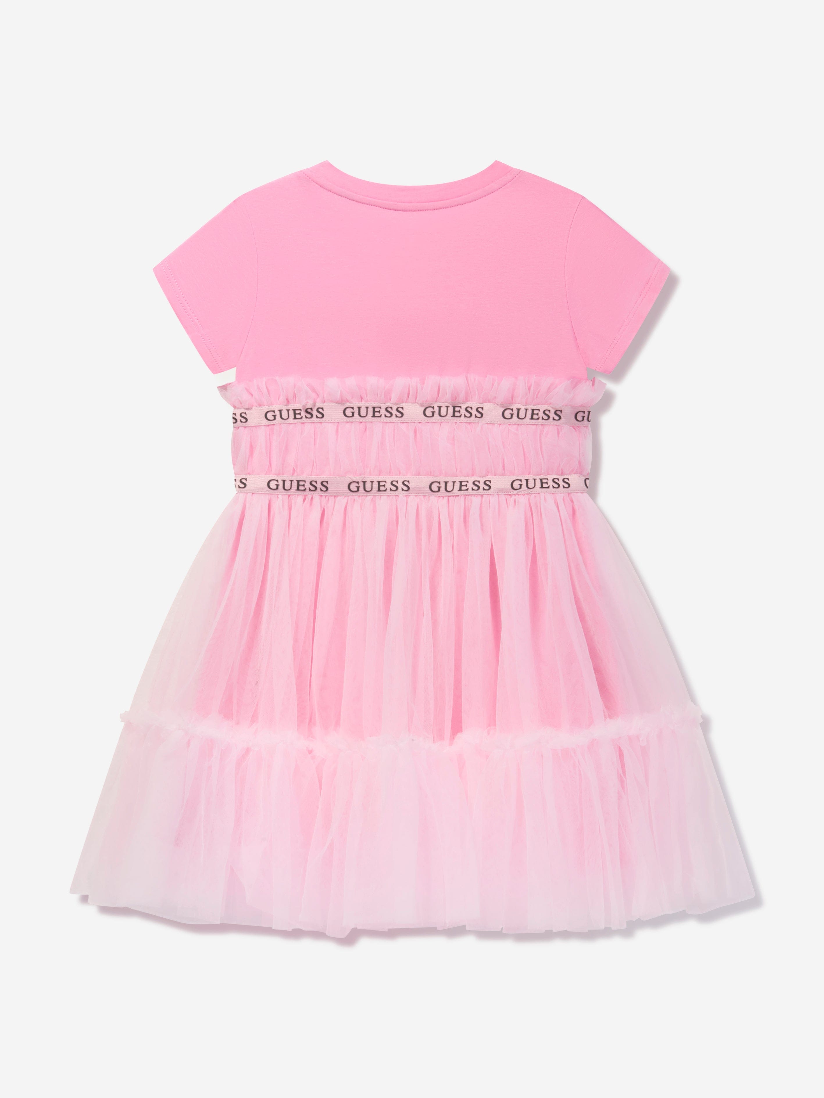 Guess Girls Tulle Dress in Pink