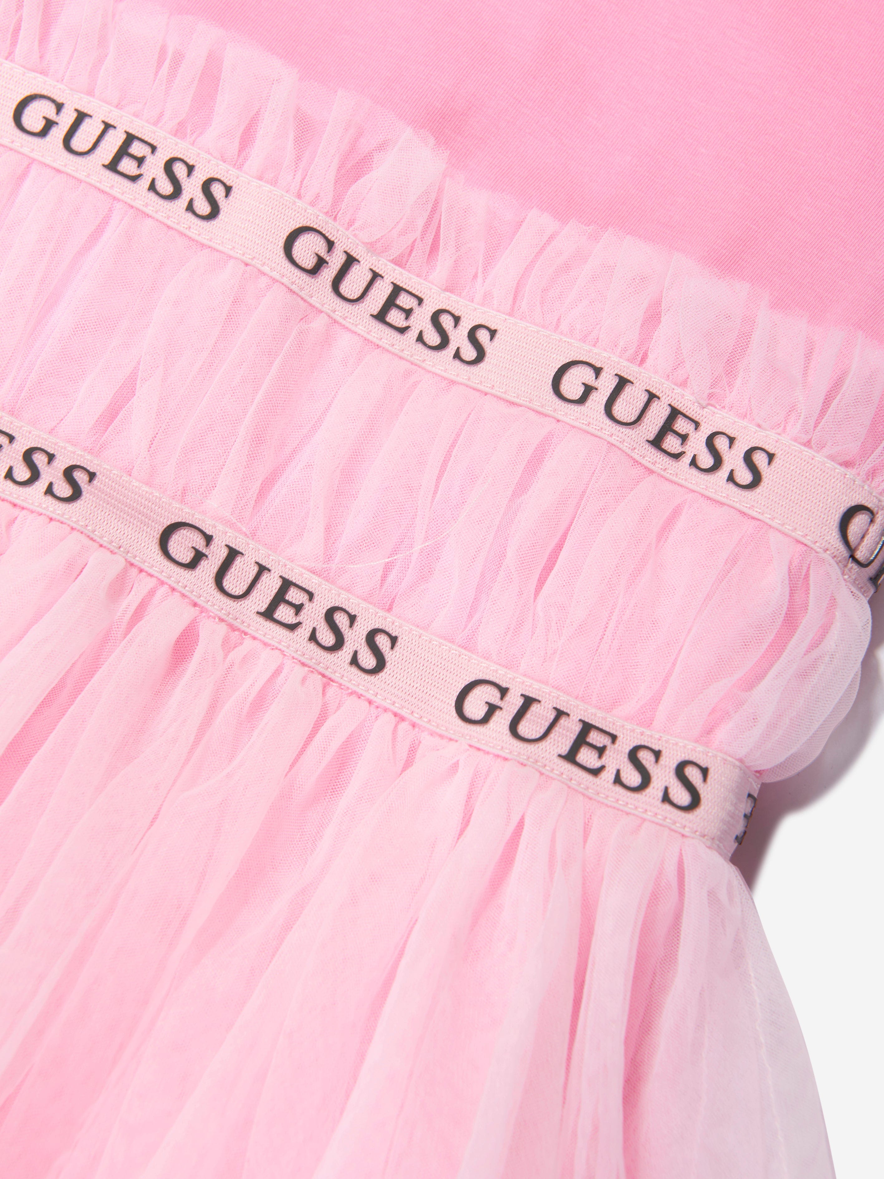 Guess Girls Tulle Dress in Pink