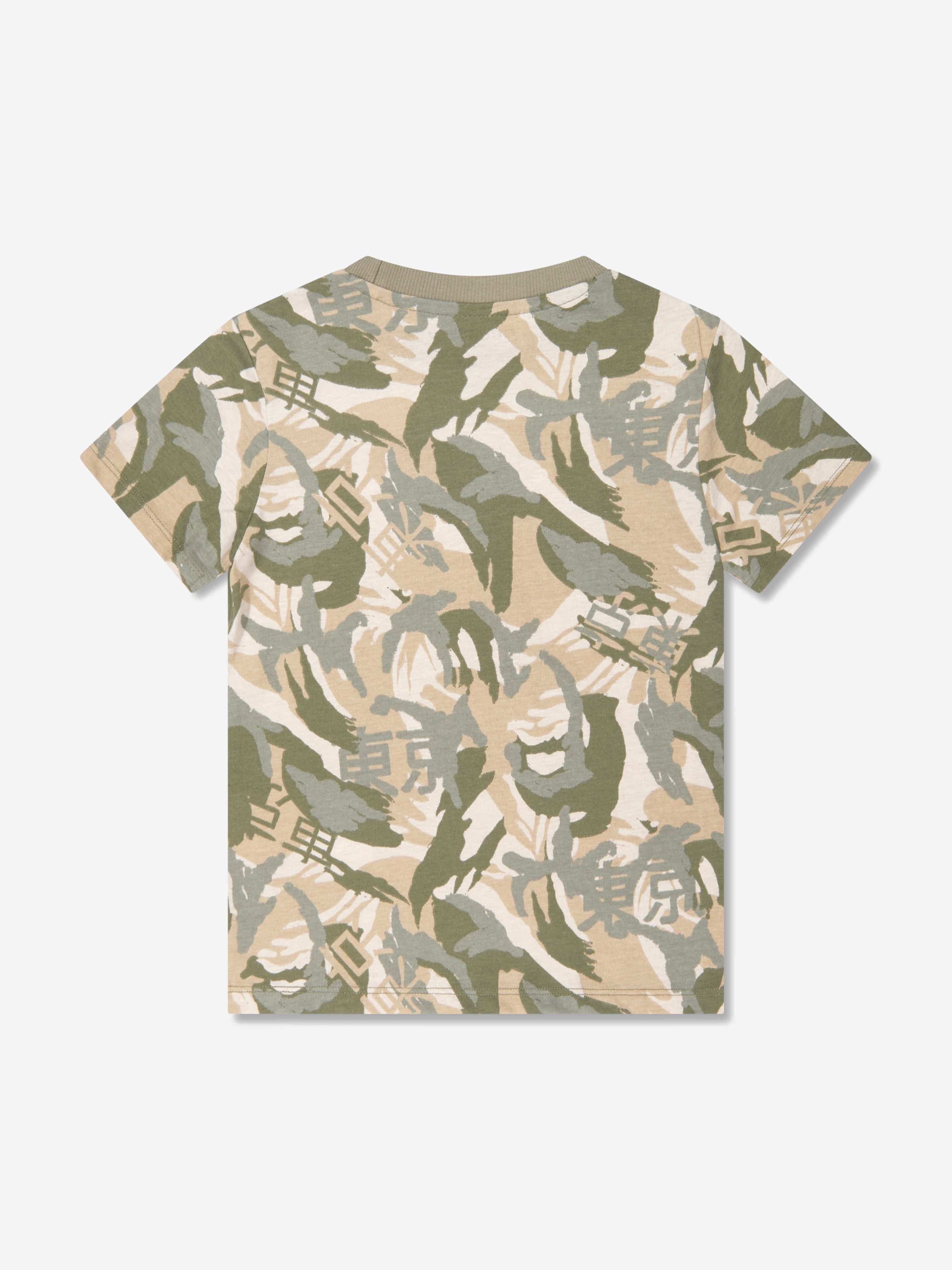 Guess Boys Desert Print T-Shirt in Green