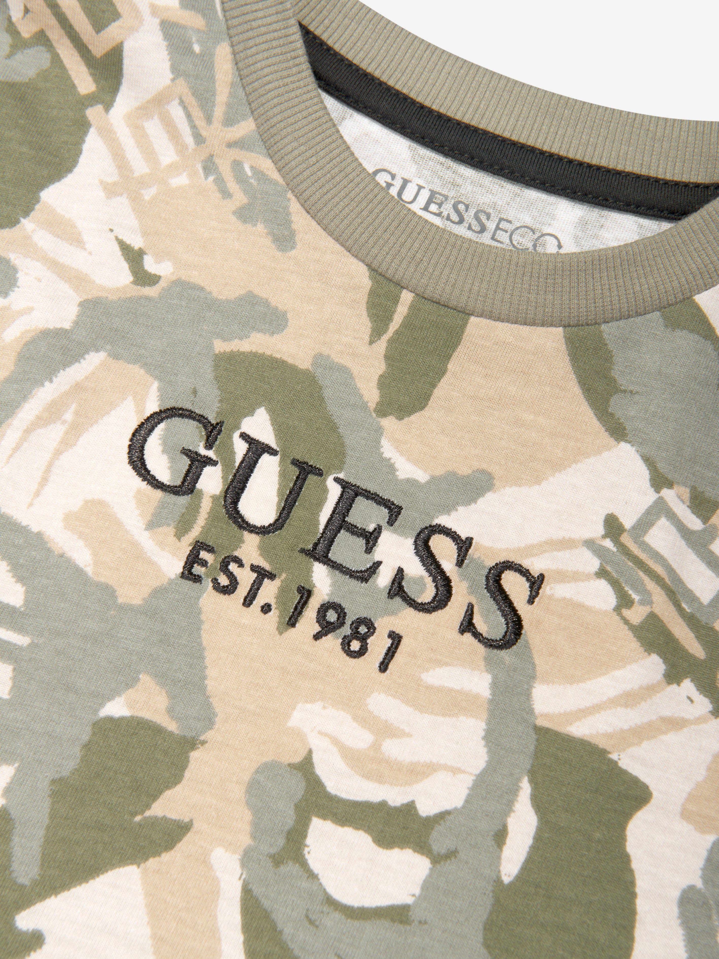 Guess Boys Desert Print T-Shirt in Green