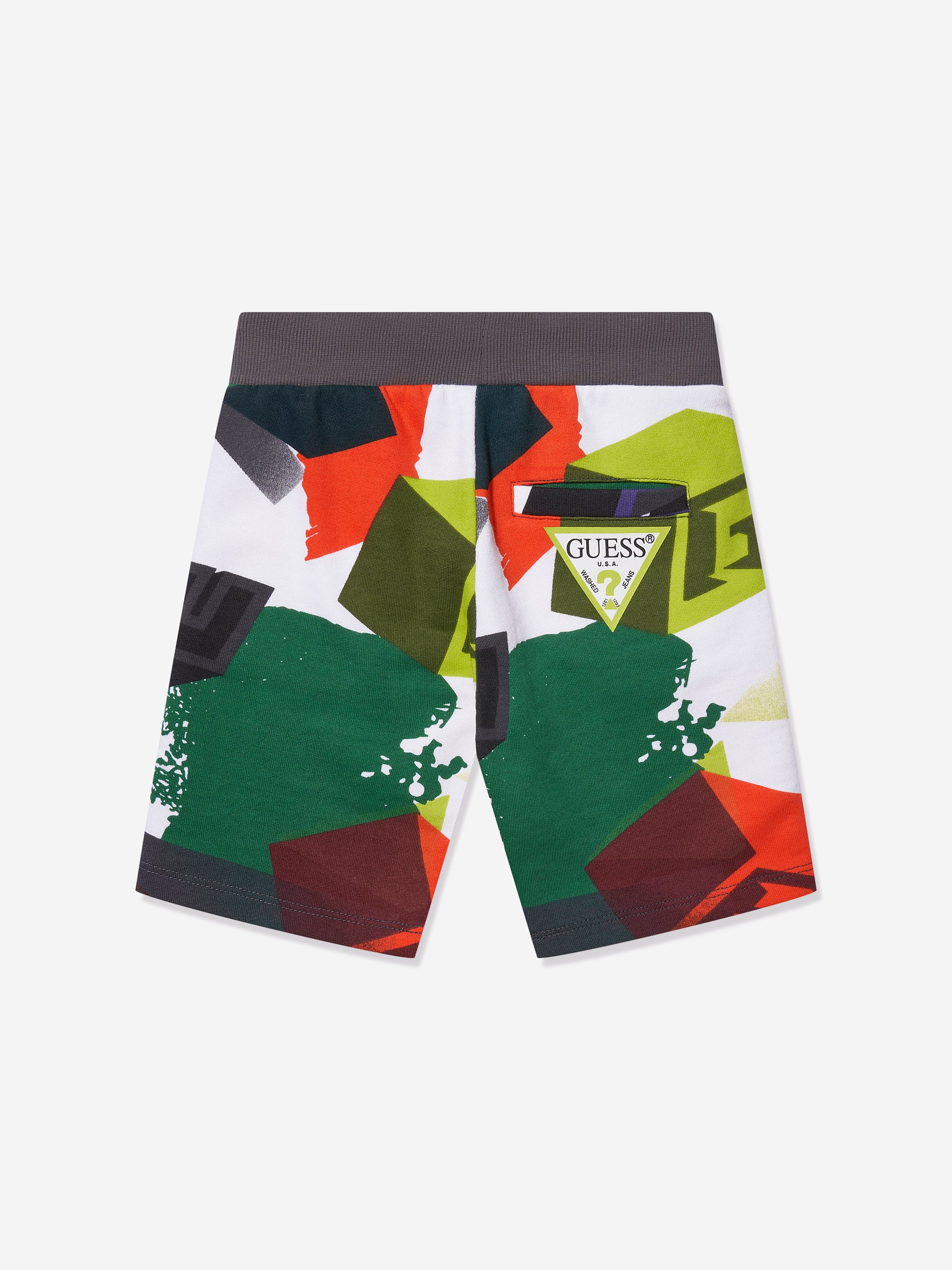 Guess Boys Geometric Print Shorts in Multicolour