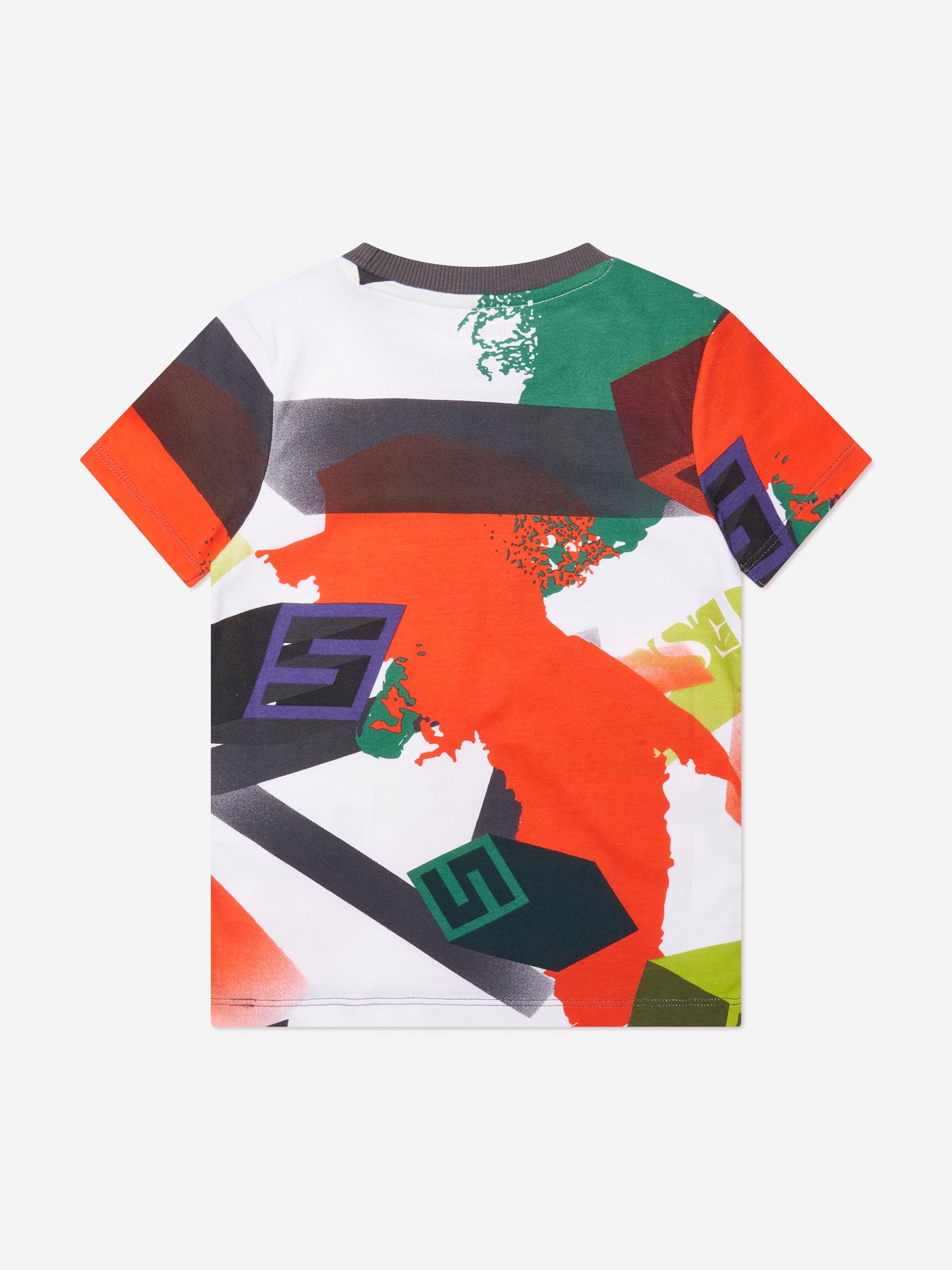 Guess Boys Geometric Print T-Shirt in Multicolour