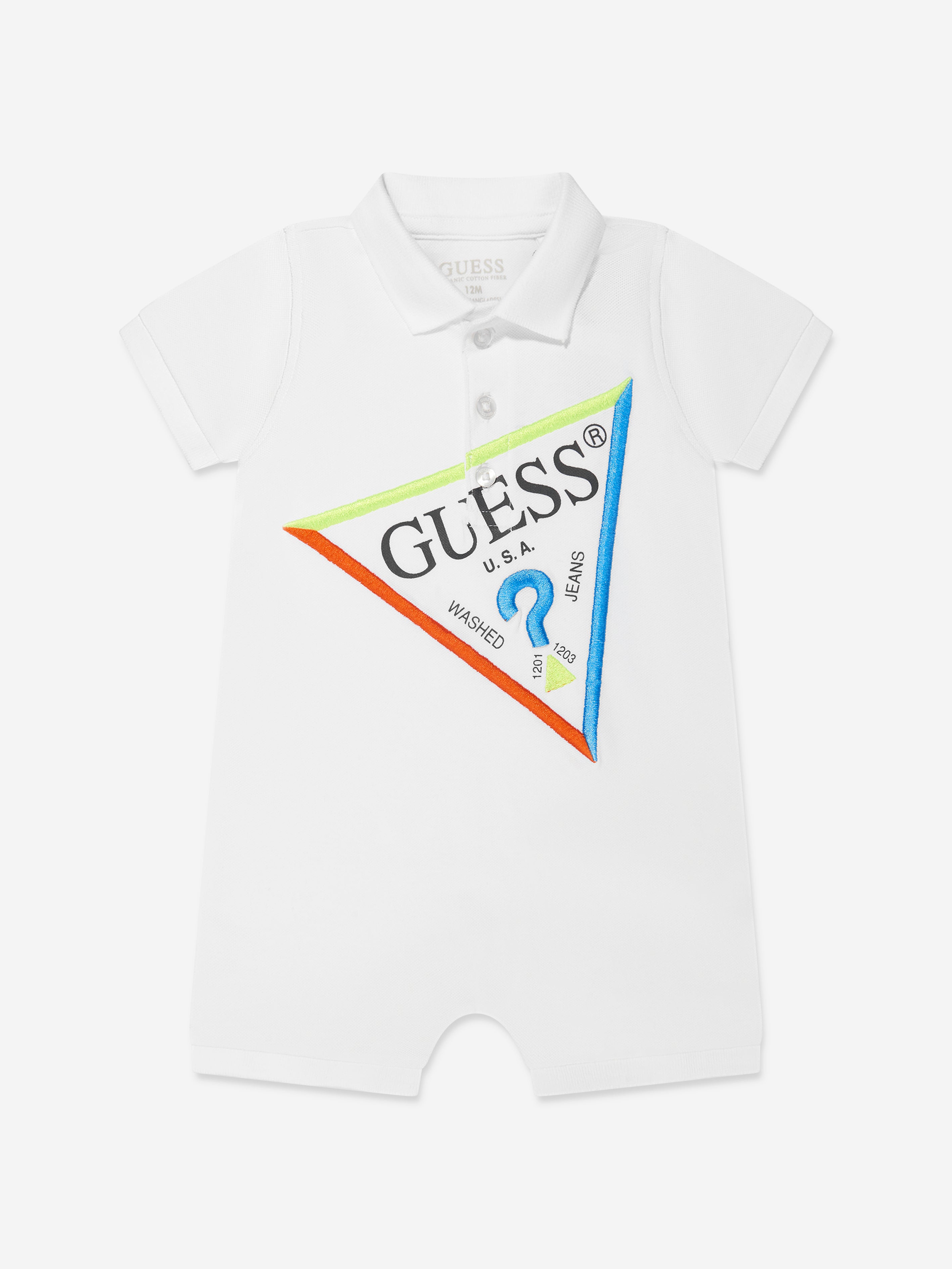 Guess Baby Boys Logo Romper in White