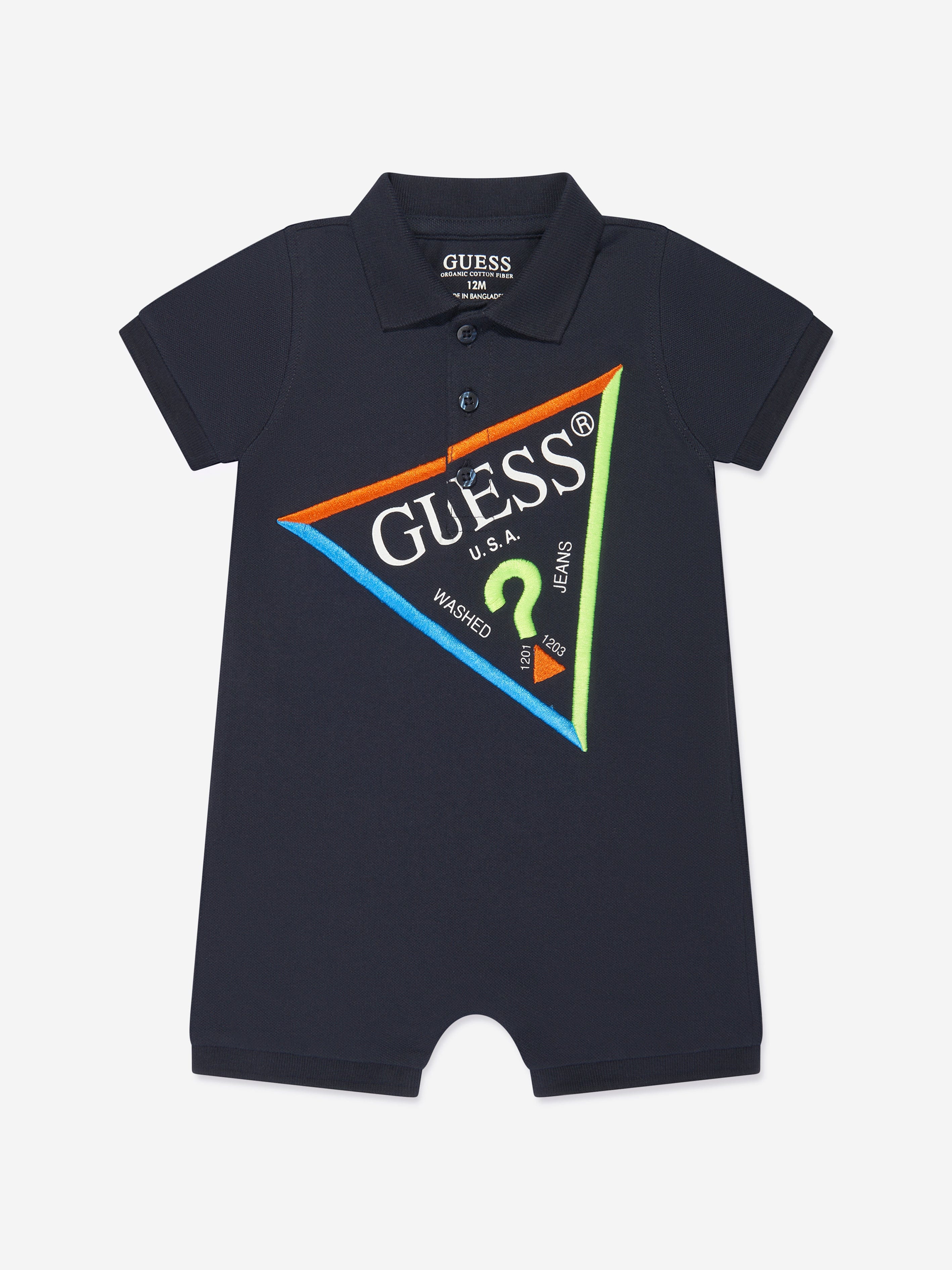 Guess Baby Boys Logo Romperin Navy