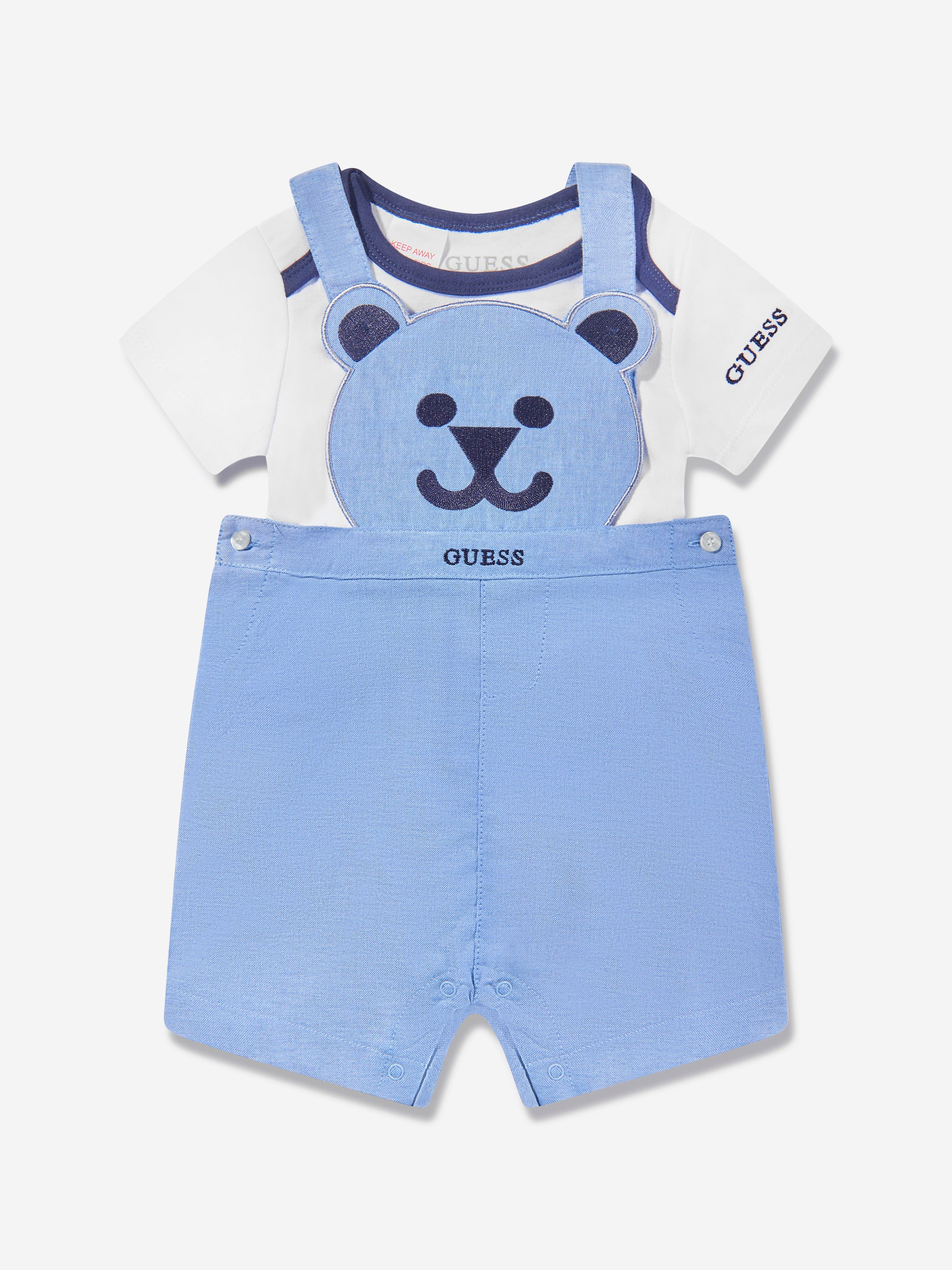 Guess Baby Boys Dungaree Set in White