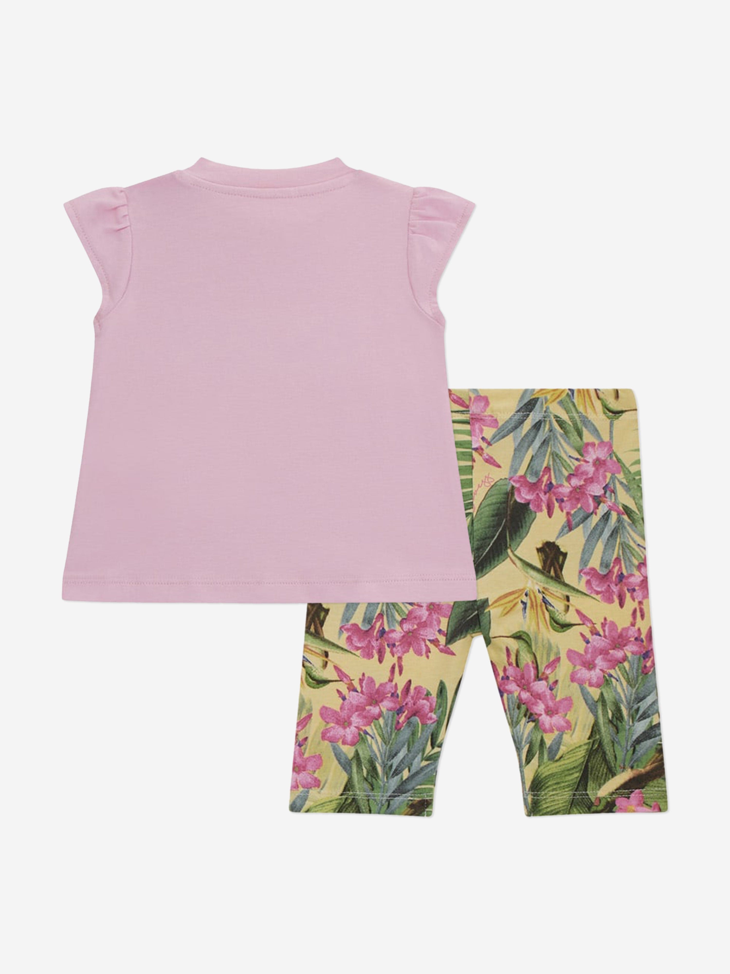 Guess Girls Wild Tulip Leggings Set in Pink