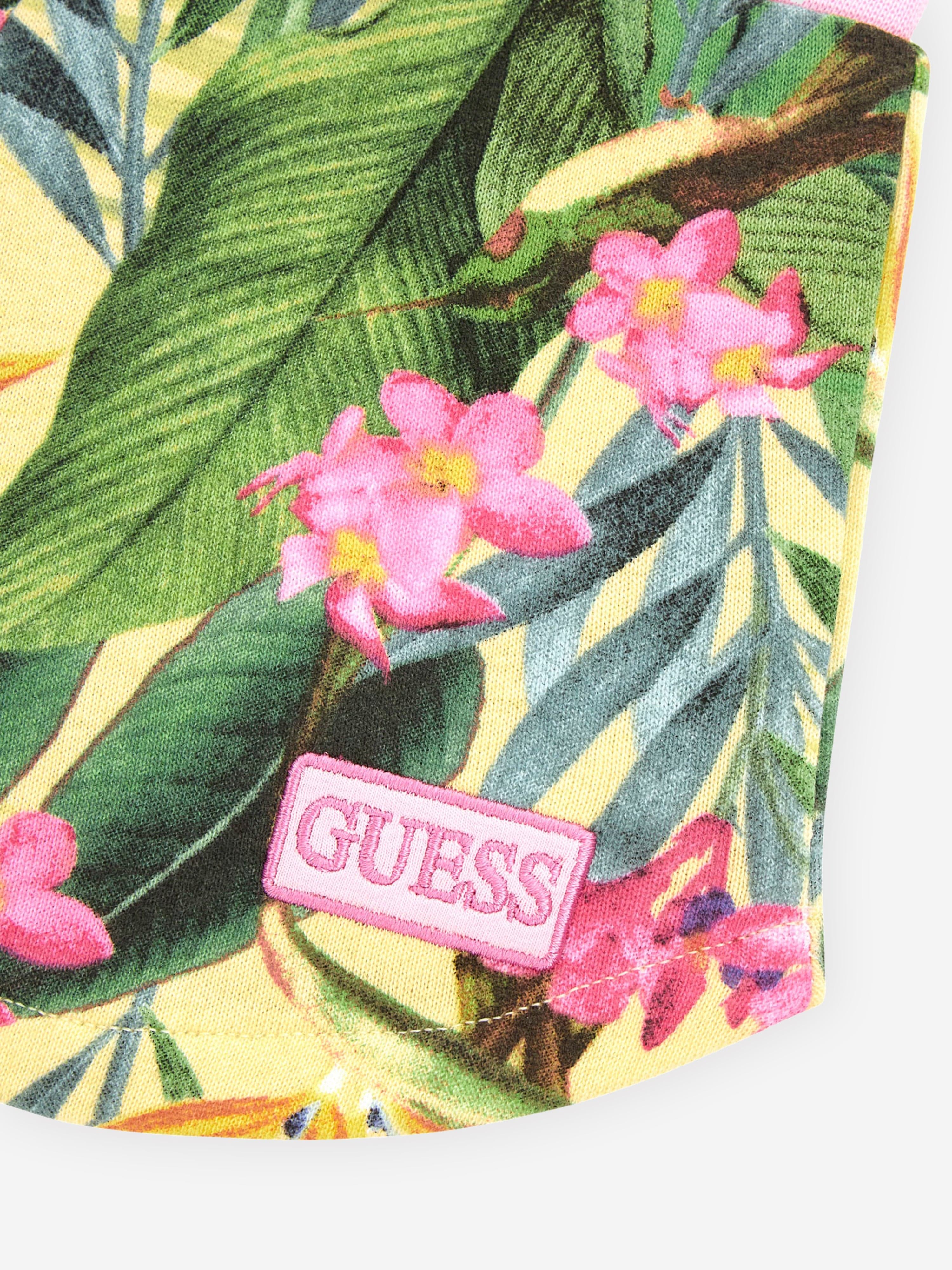 Guess Baby Girls Floral Shorts Set in Yellow