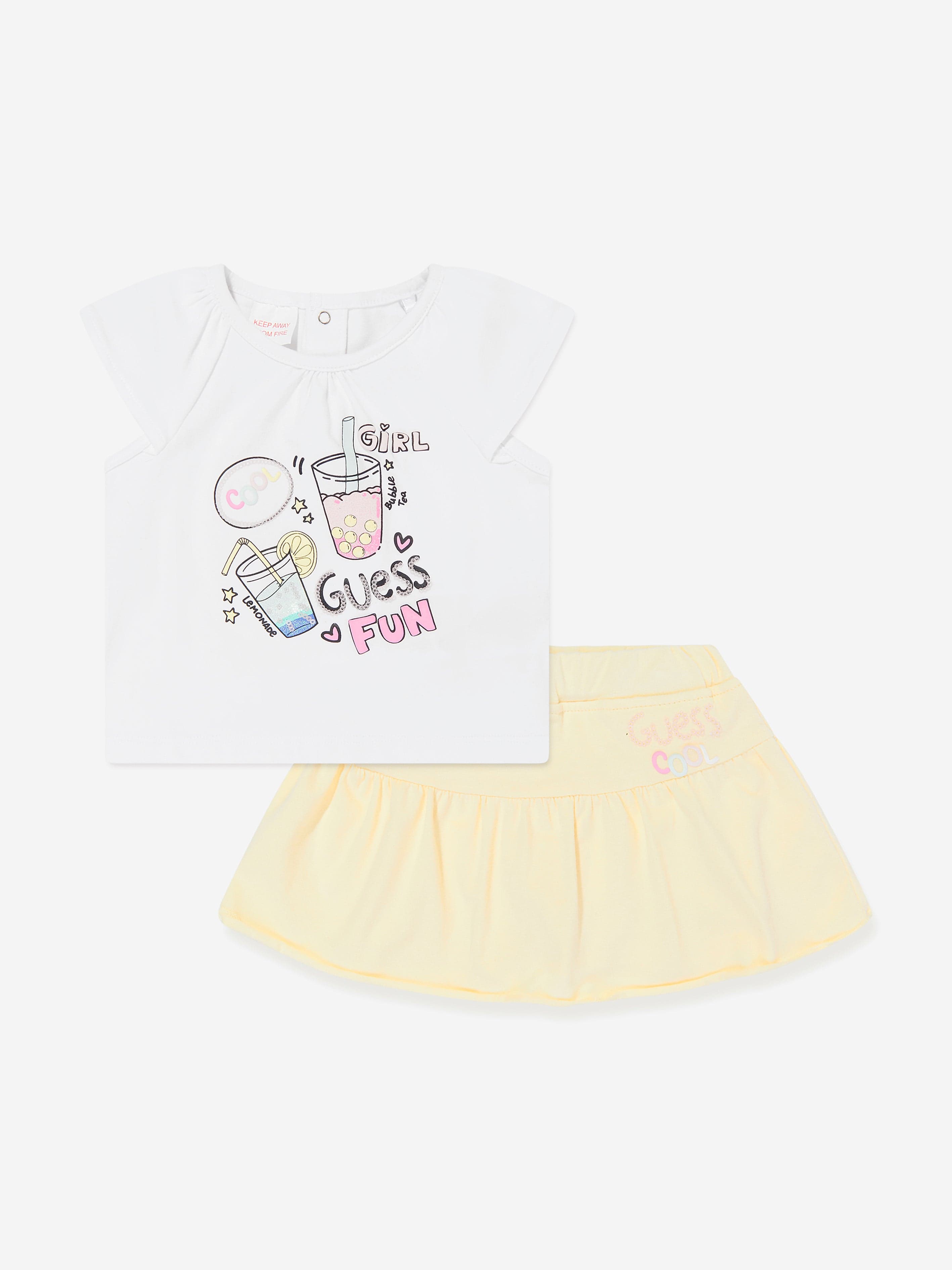 Guess Baby Girls Skirt Set in White