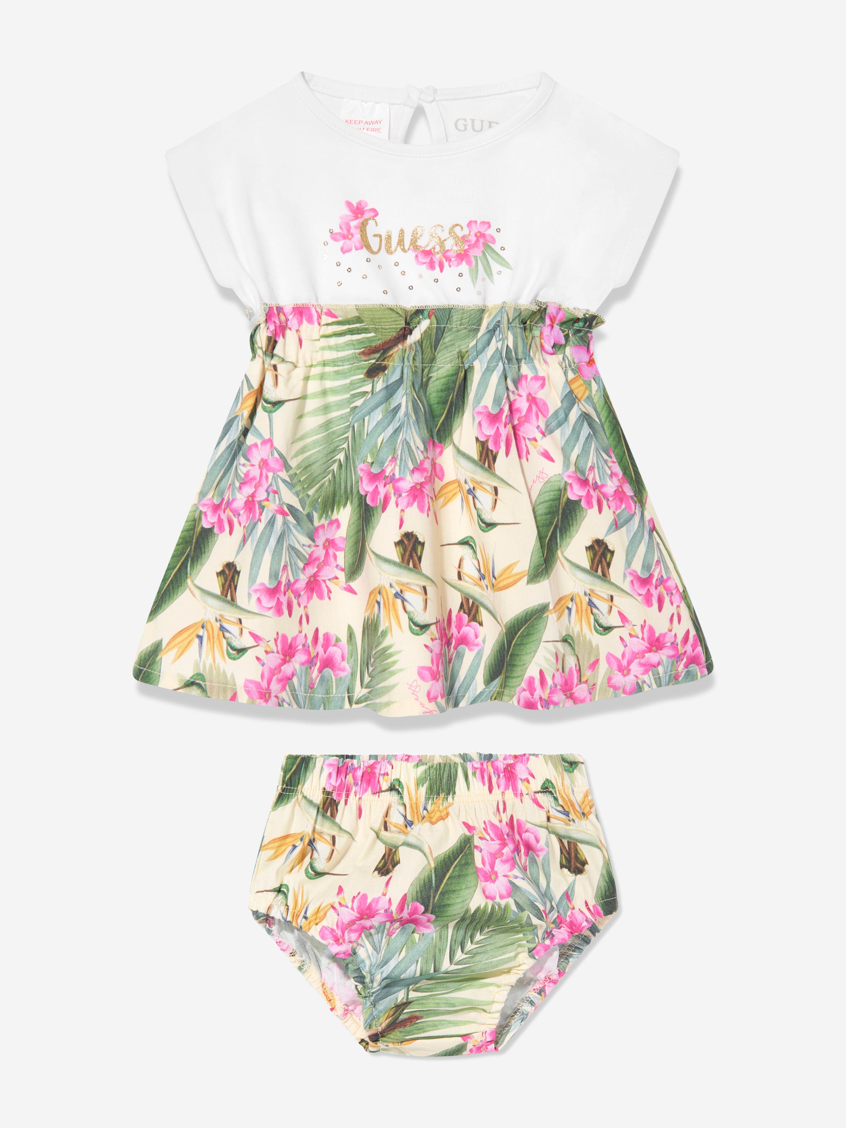 Guess Baby Girls Dress With Knickers in White