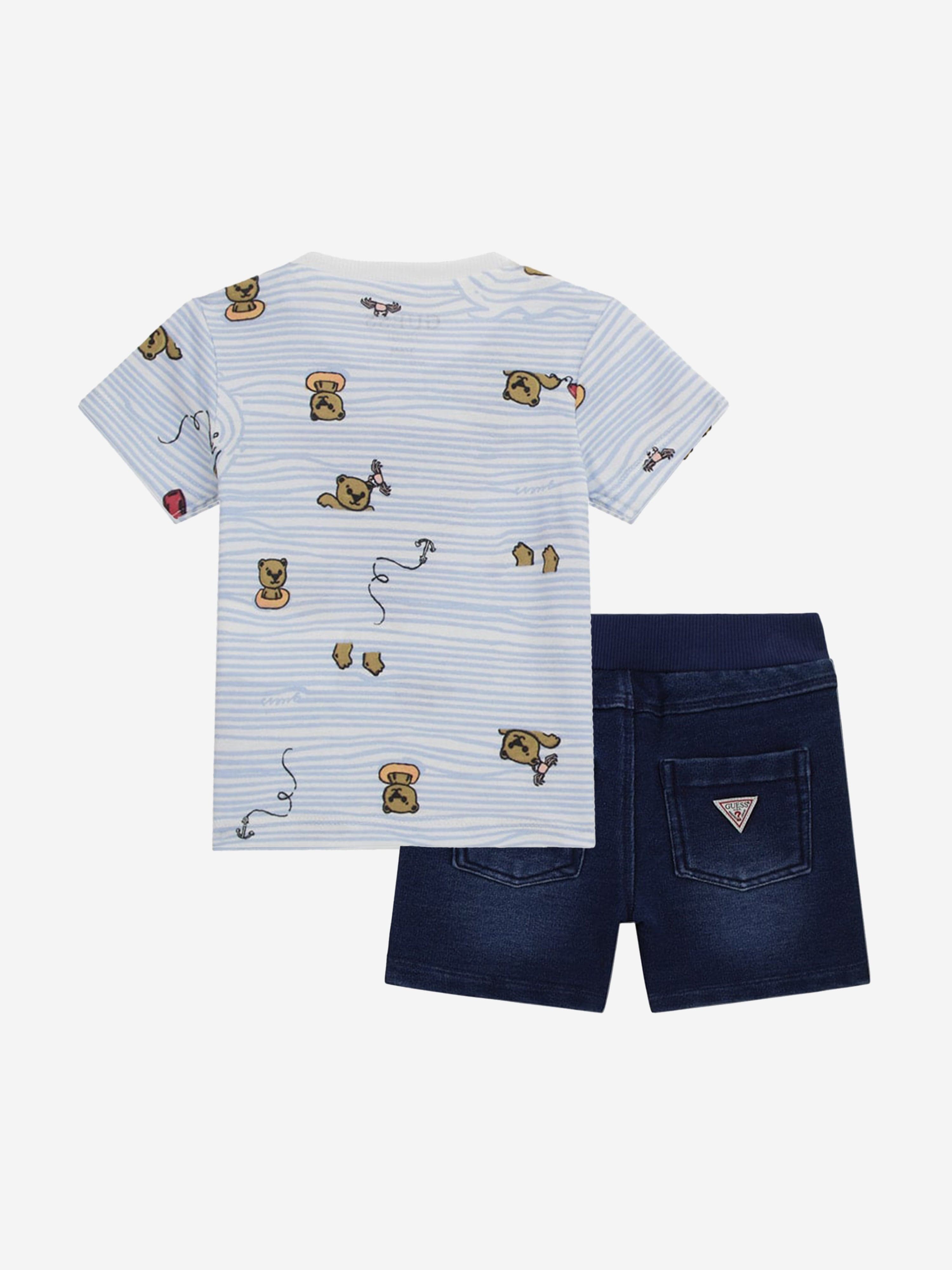 Guess Baby Boys Denim Shorts Set in Blue