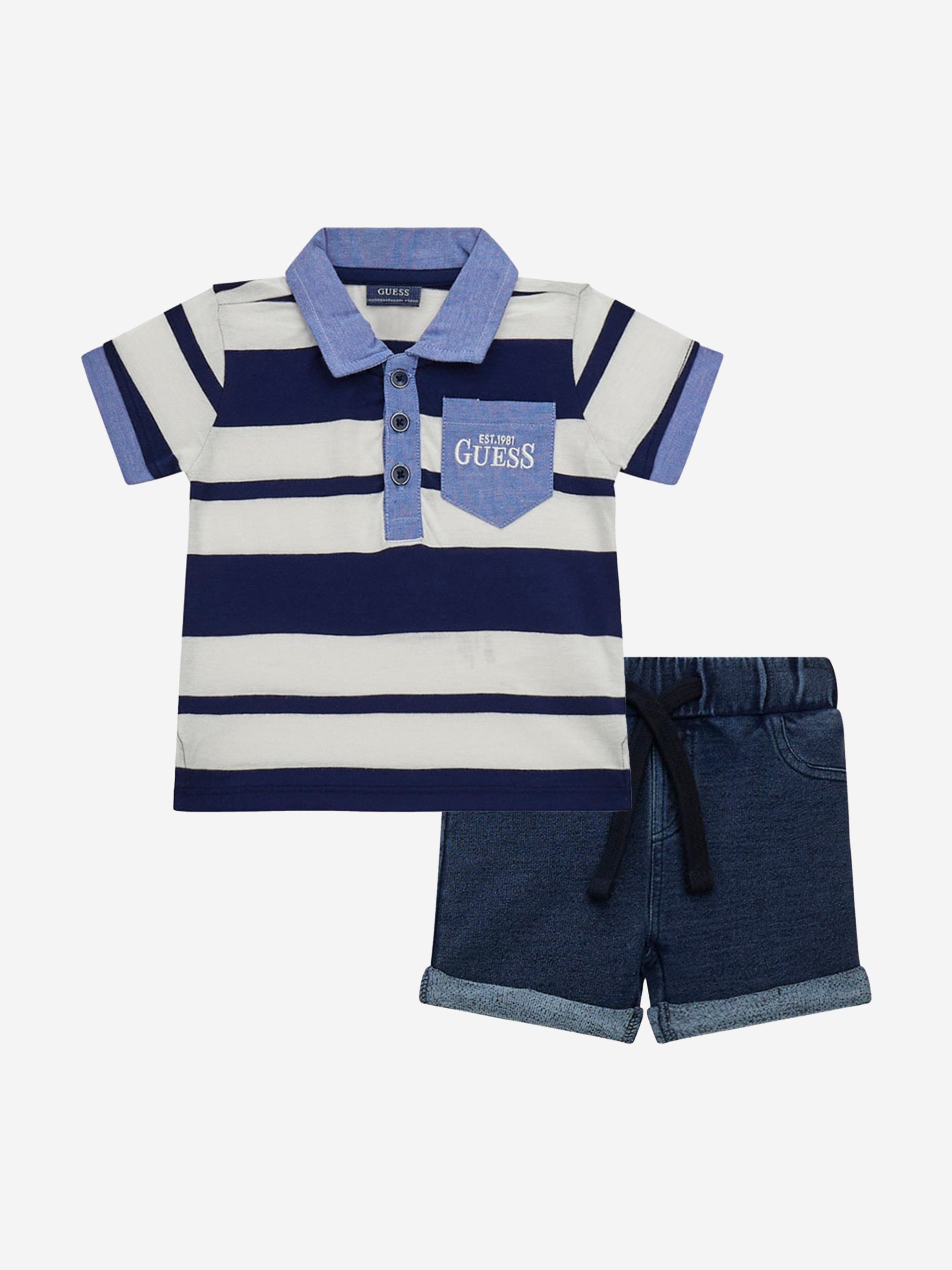 Guess Baby Boys Shorts Set in Blue