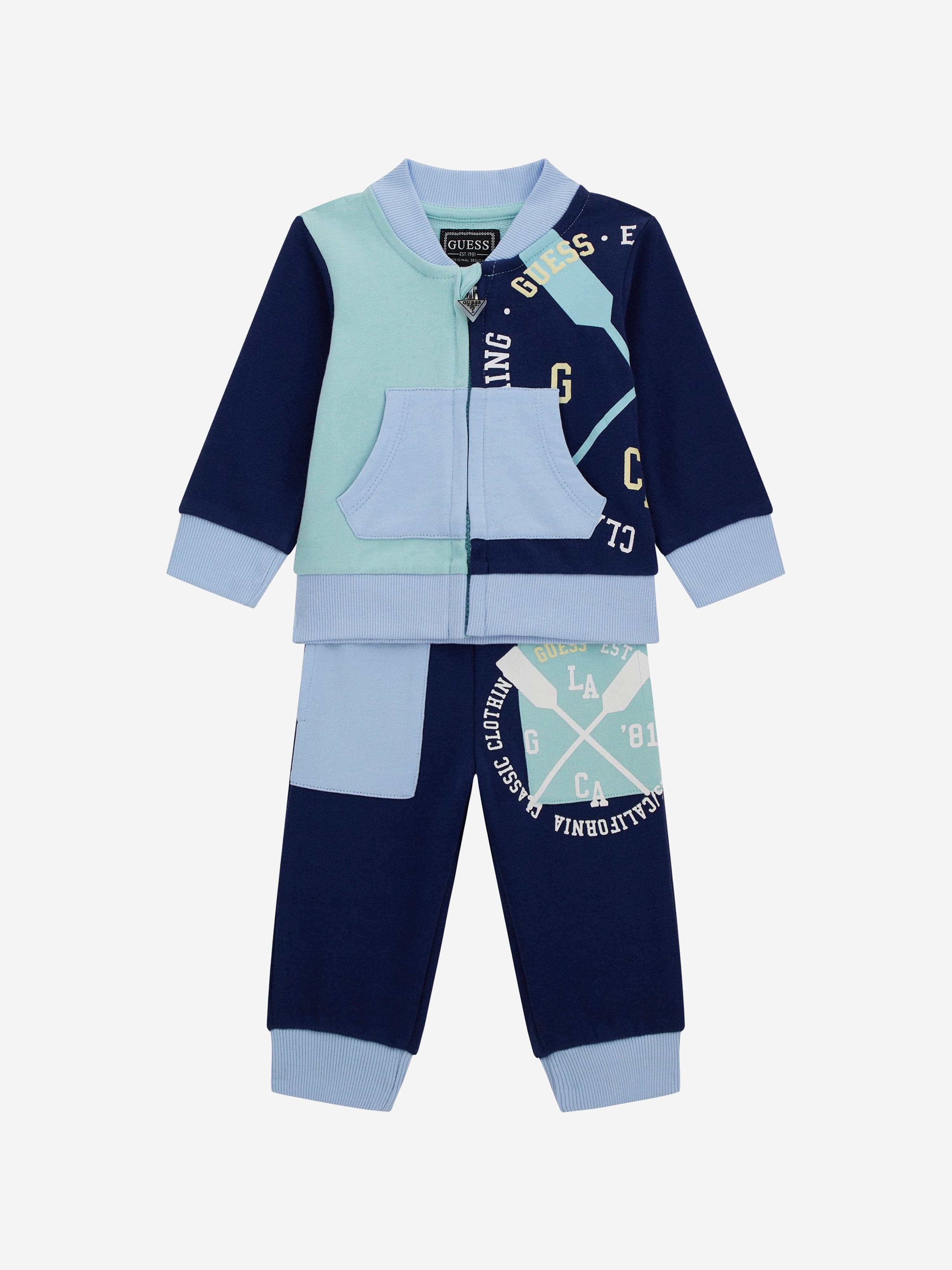 Guess Baby Boys Colourblock Tracksuit in Blue