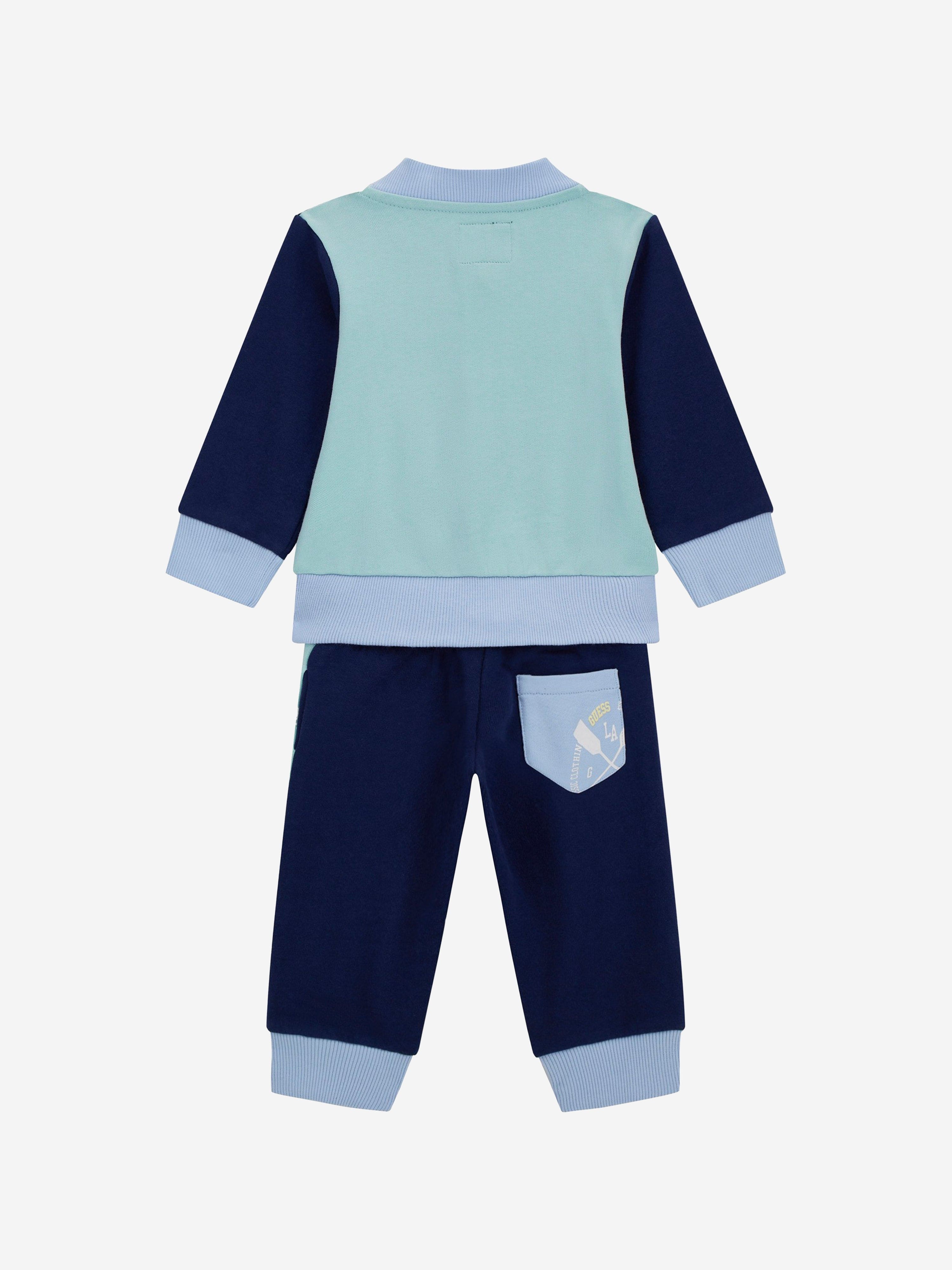 Guess Baby Boys Colourblock Tracksuit in Blue