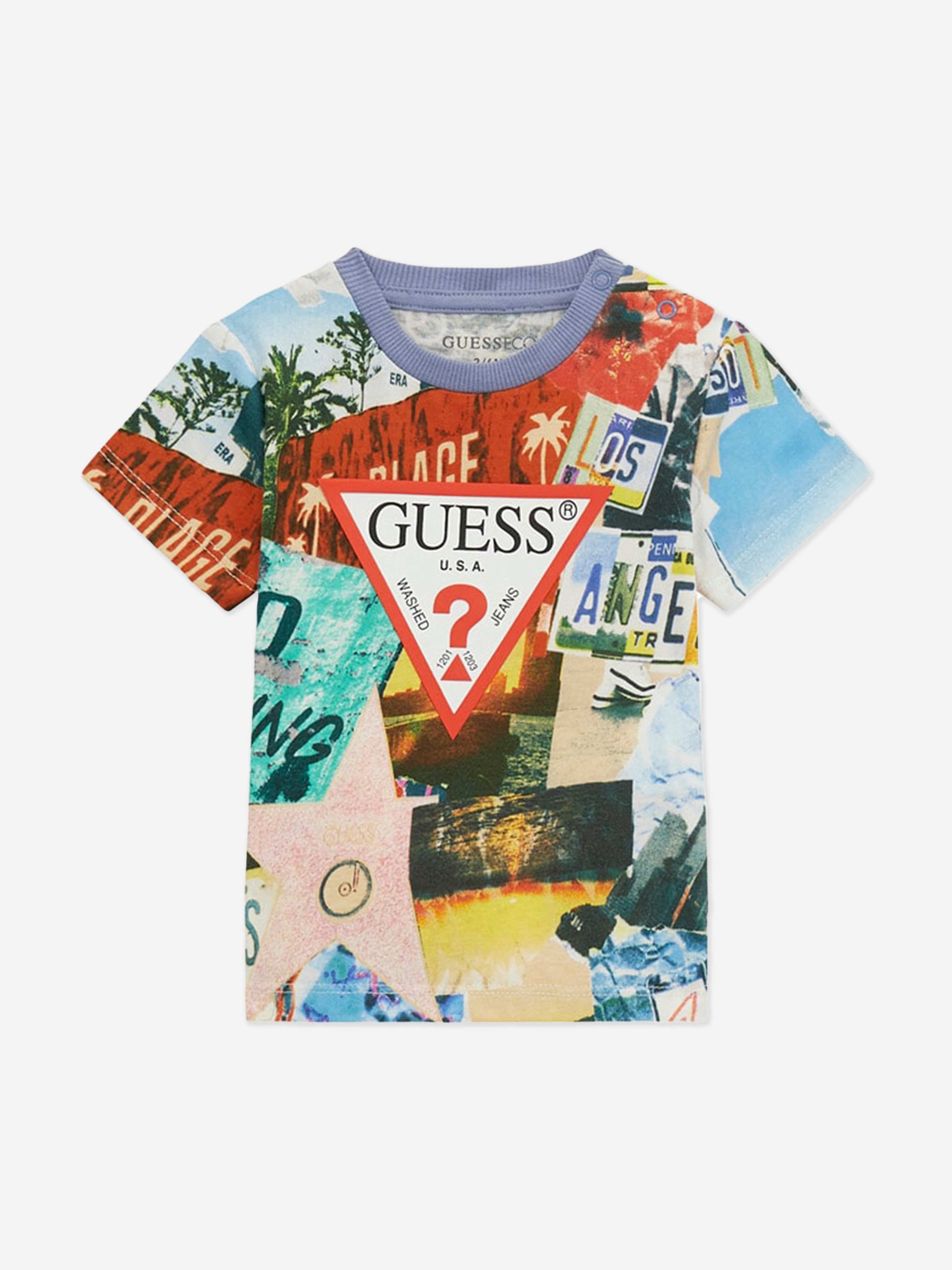 Guess Boys Photo Collage Shorts Set in Multicolour