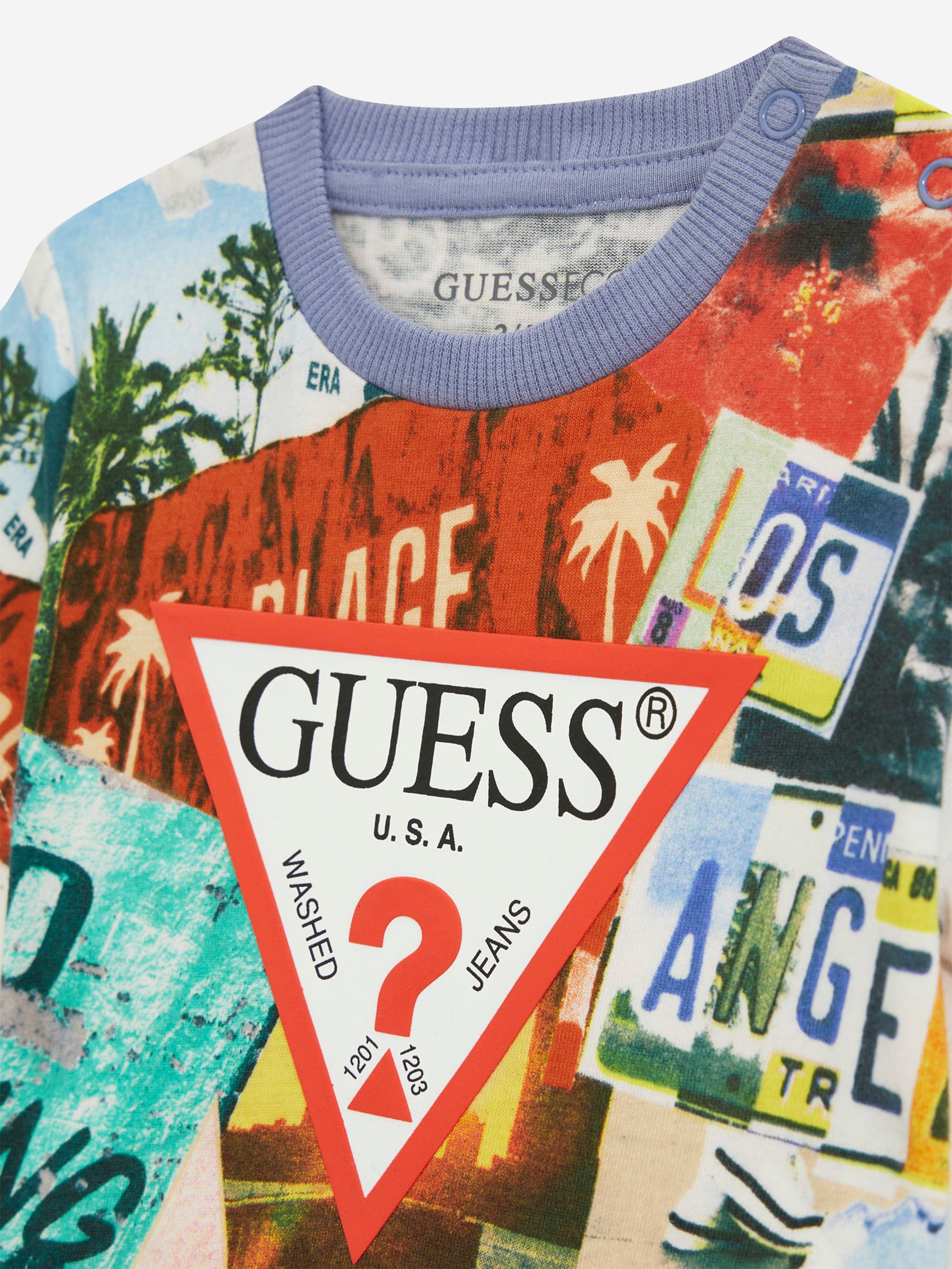 Guess Boys Photo Collage Shorts Set in Multicolour