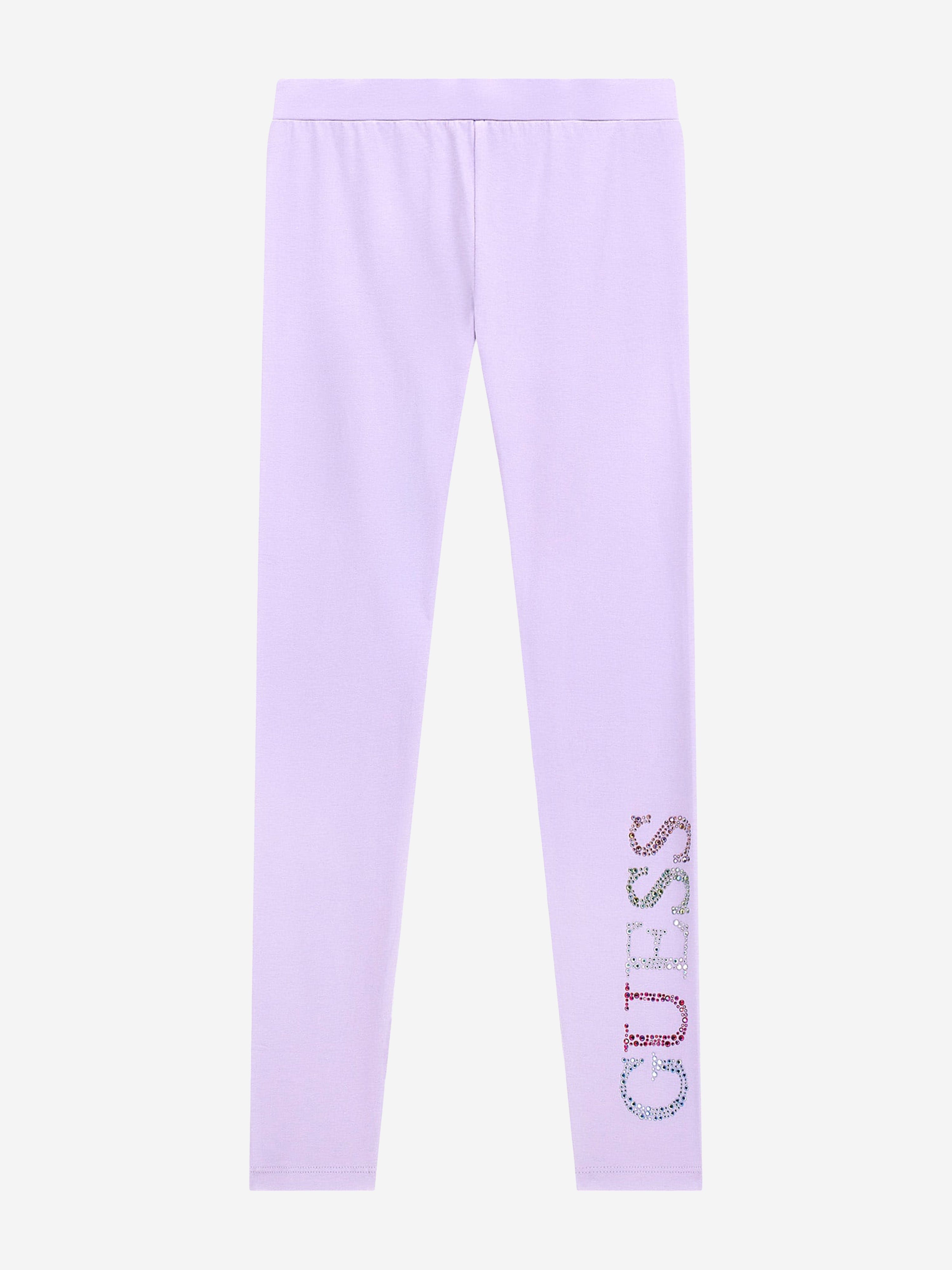 Guess Girls Logo Leggings in Purple