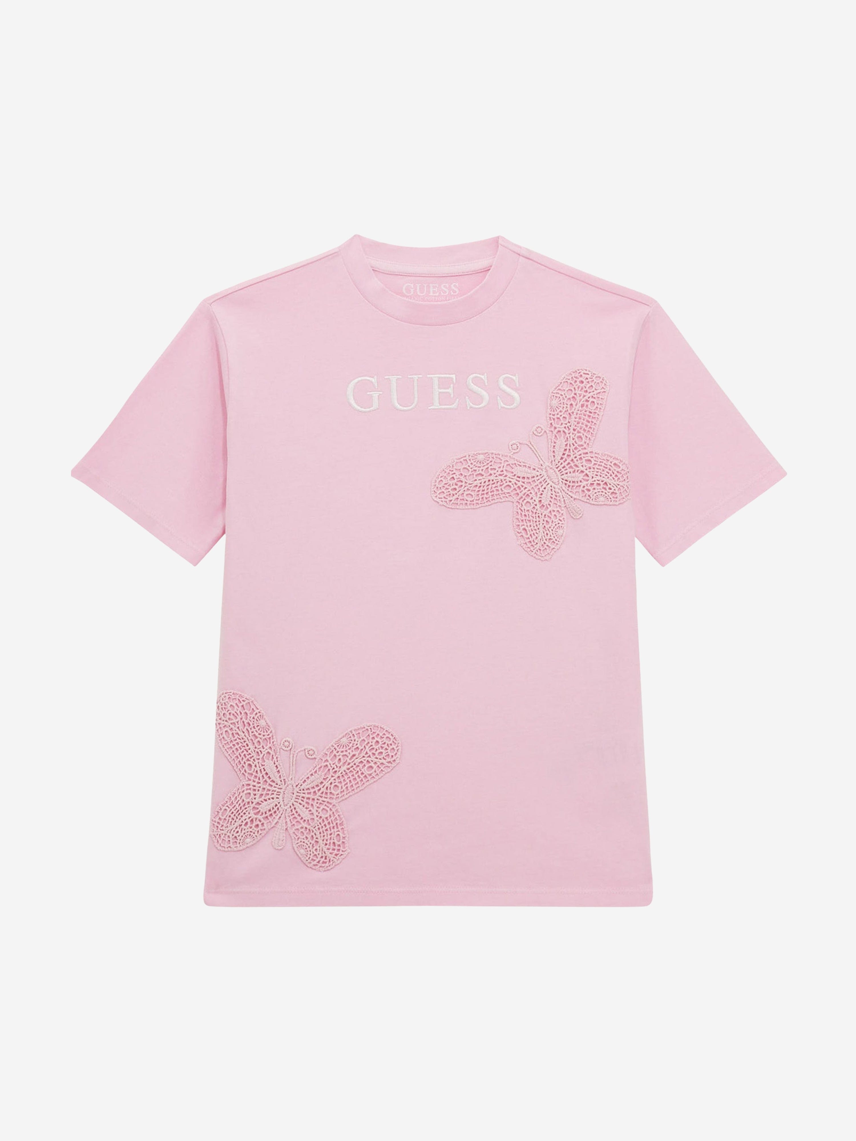 Guess Girls Logo T-Shirt in Pink