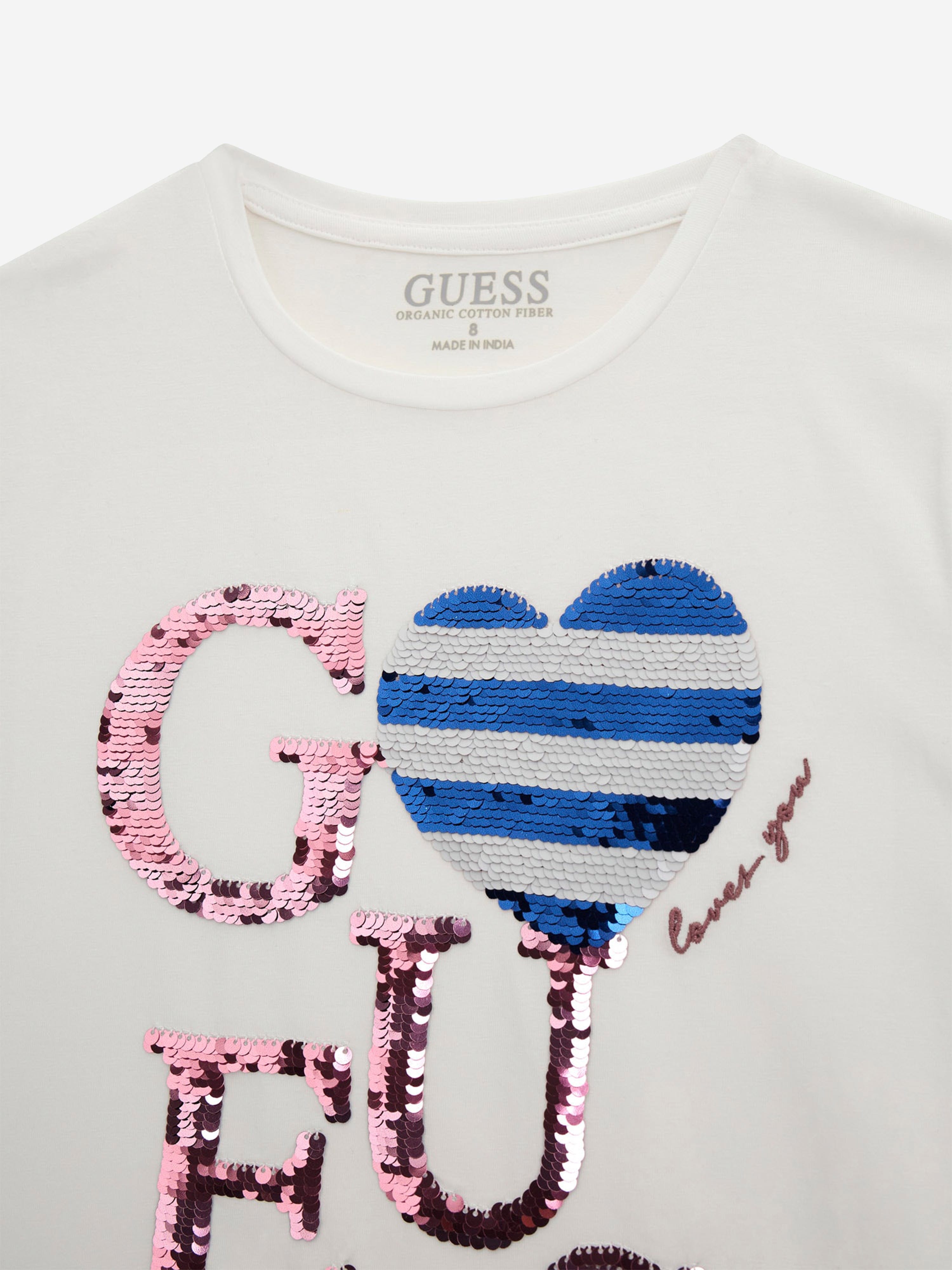 Guess Girls Logo T-Shirt in White