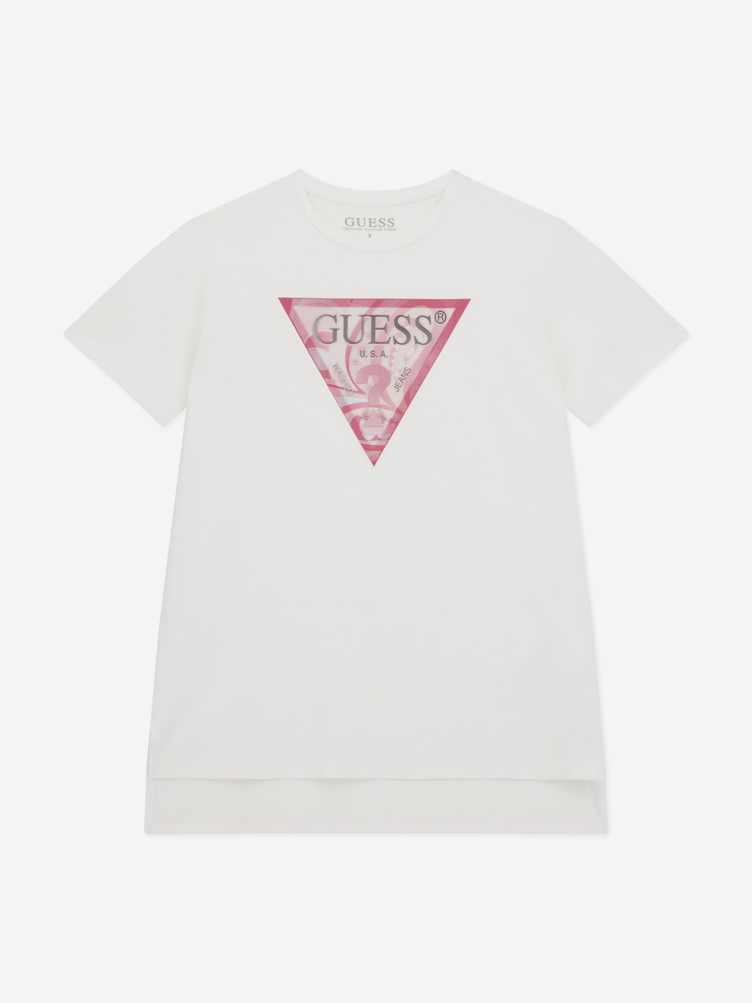 Guess Girls Logo T-Shirt in White