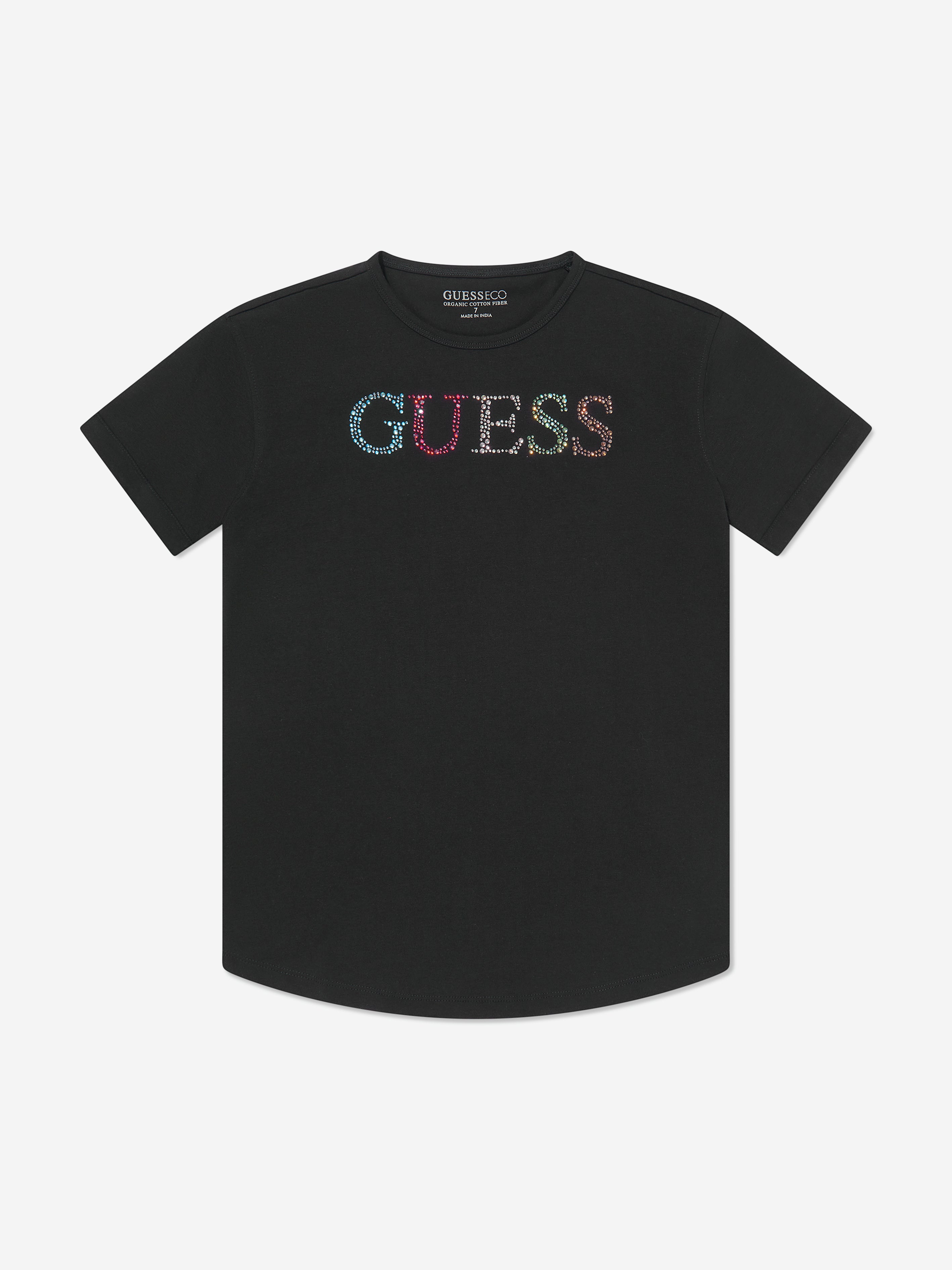 Guess Girls Logo T-Shirt in Black