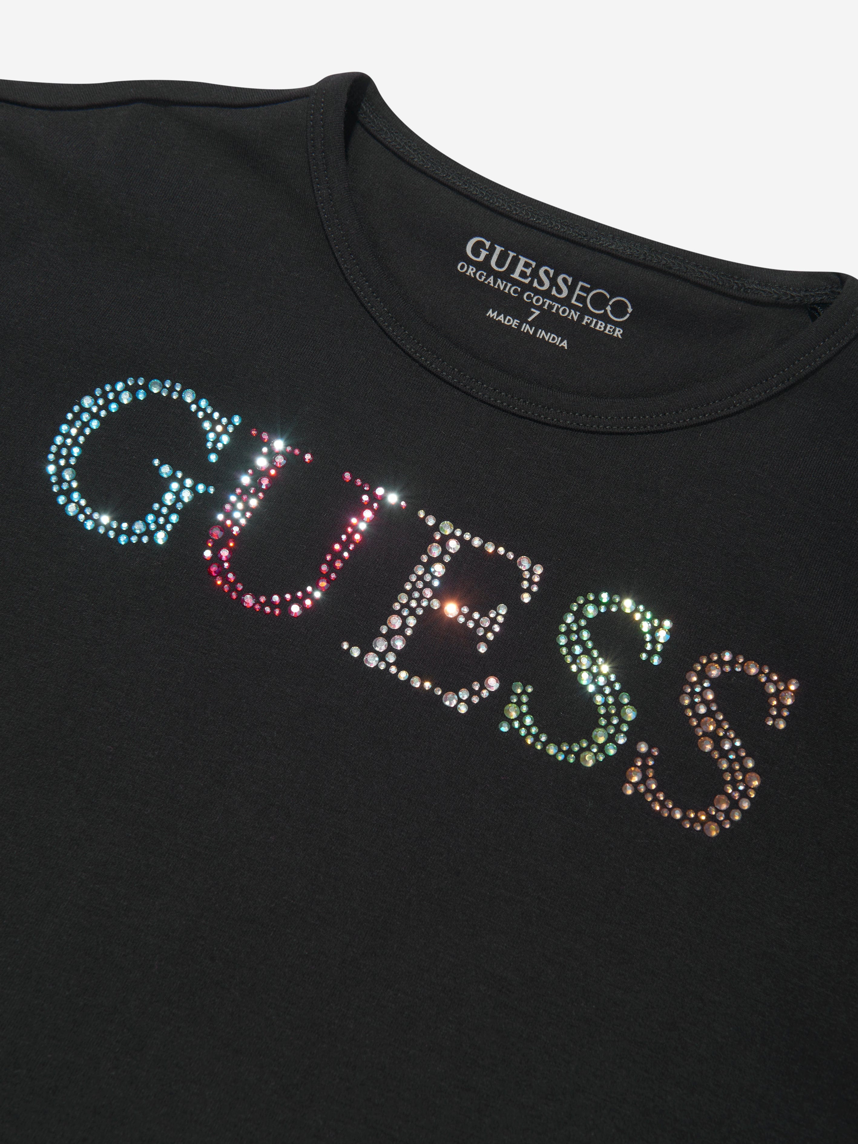 Guess Girls Logo T-Shirt in Black