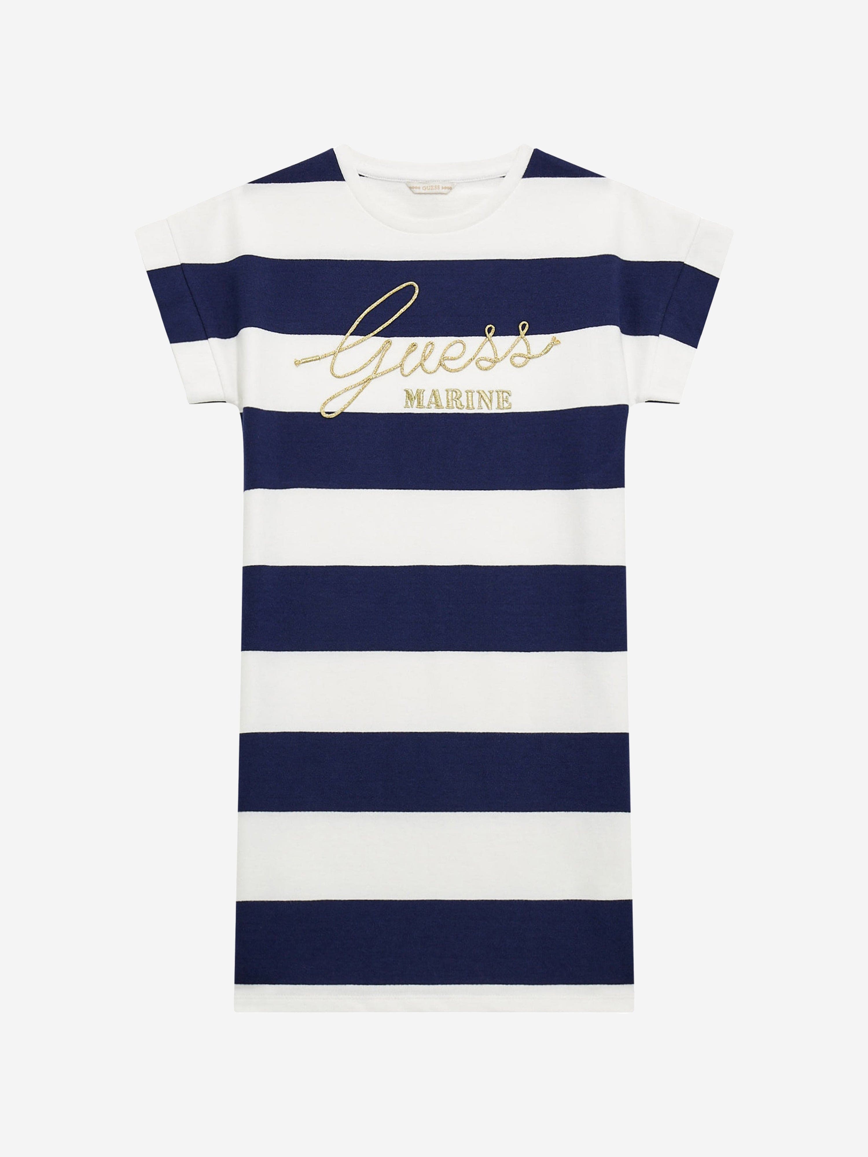 Guess Girls Striped Dress in Navy